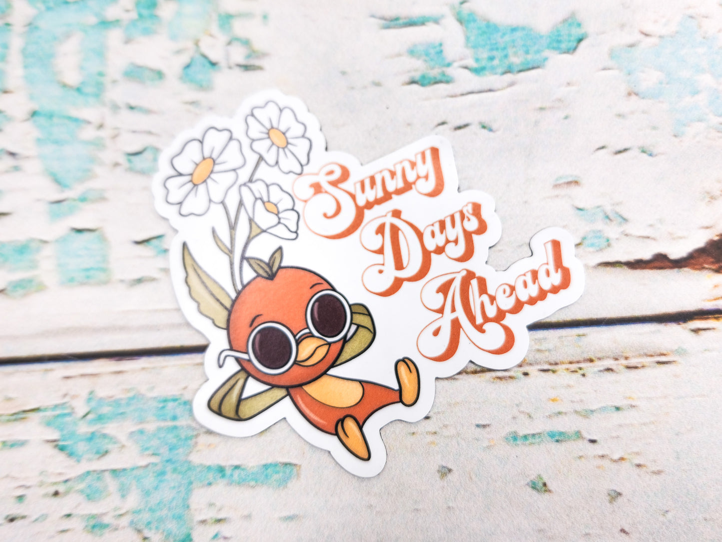 Hello Sunshine Orange Bird Thin Magnet