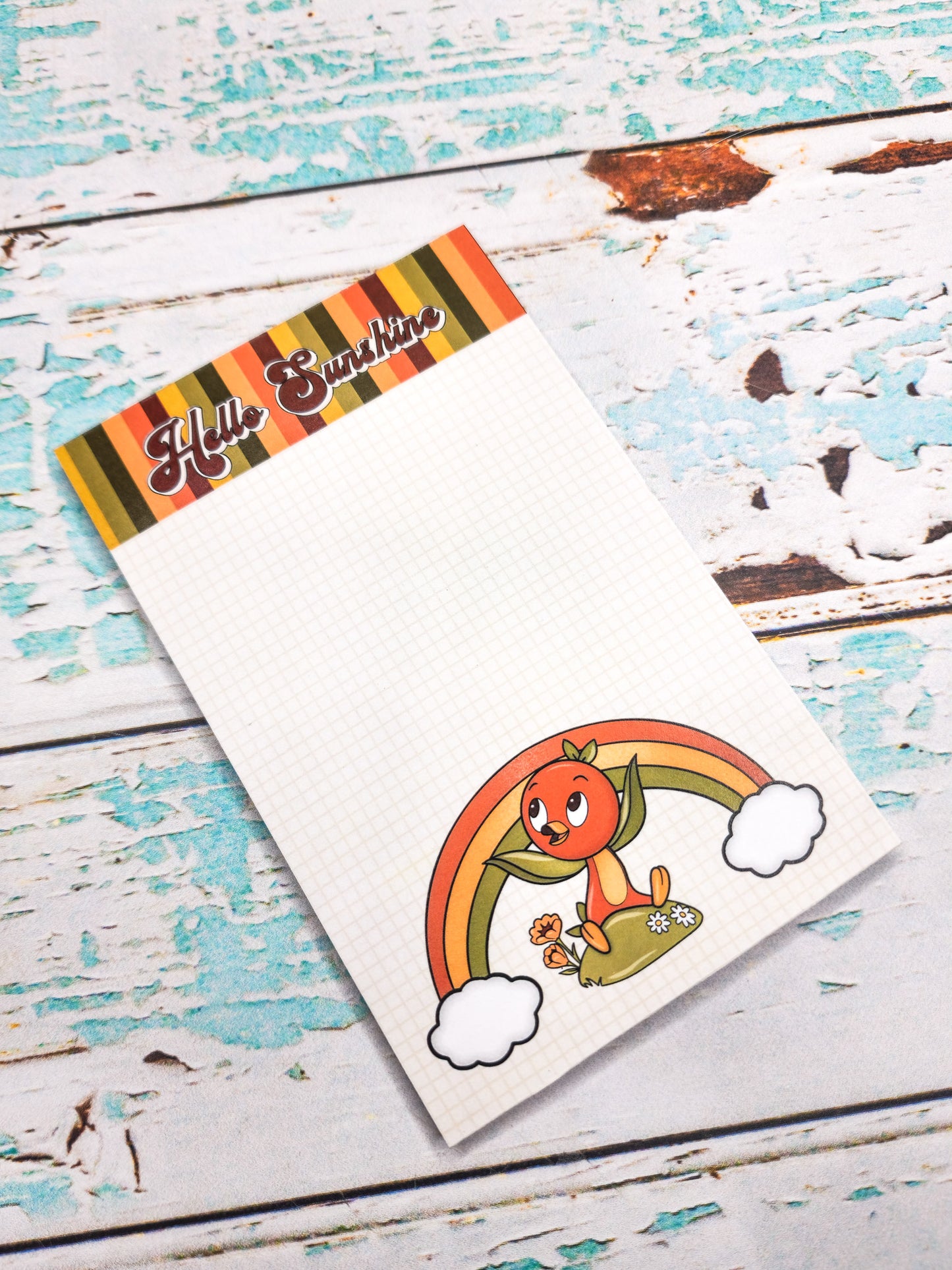 Hello Sunshine Orange Bird 4x6 Notepad