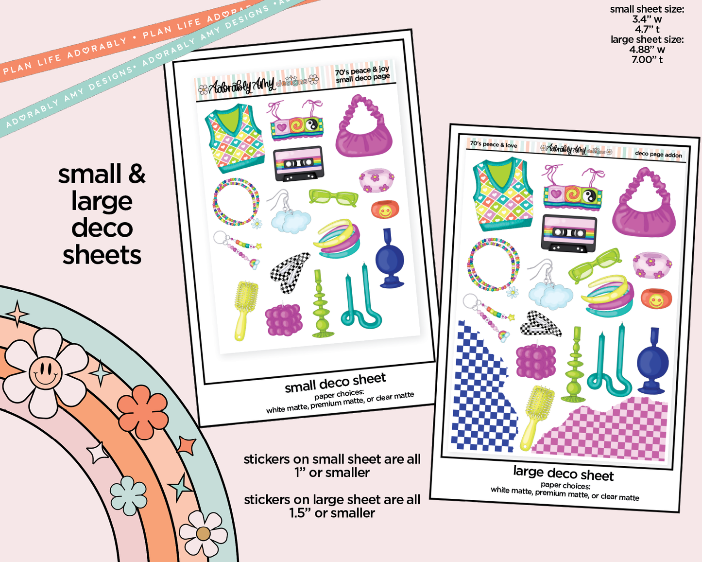 70's Peace & Love Weekly Kit Deco Pages - All Sizes