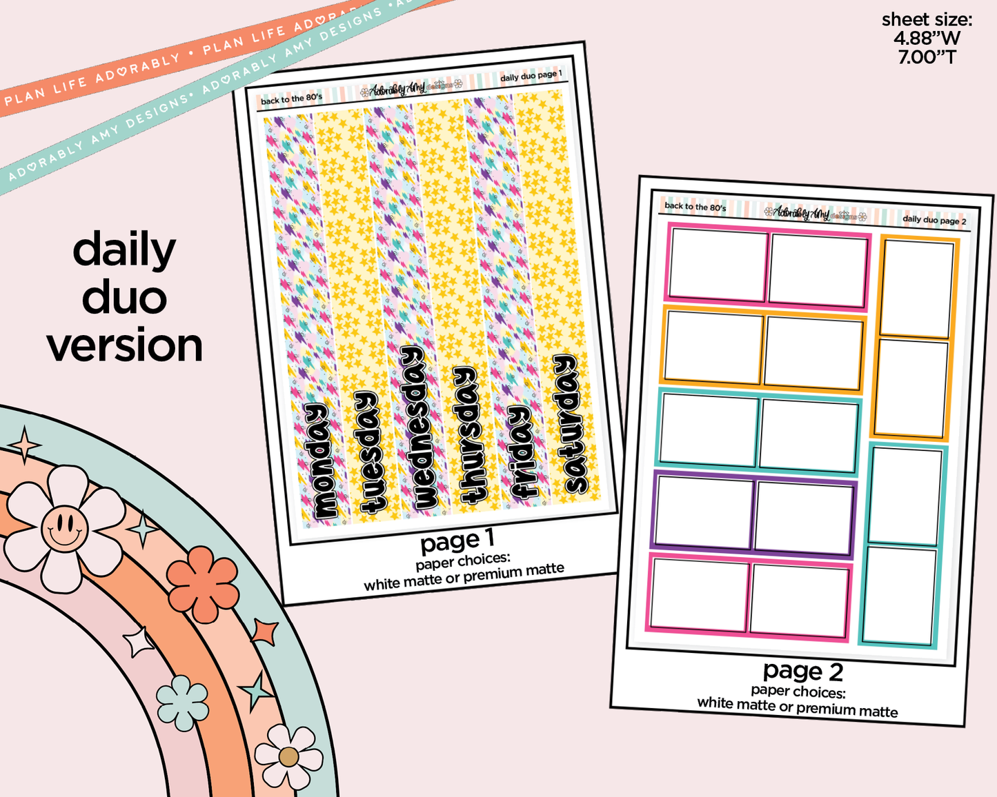 Daily Duo Back to the 80's Weekly Planner Sticker Kit for Daily Duo Planner
