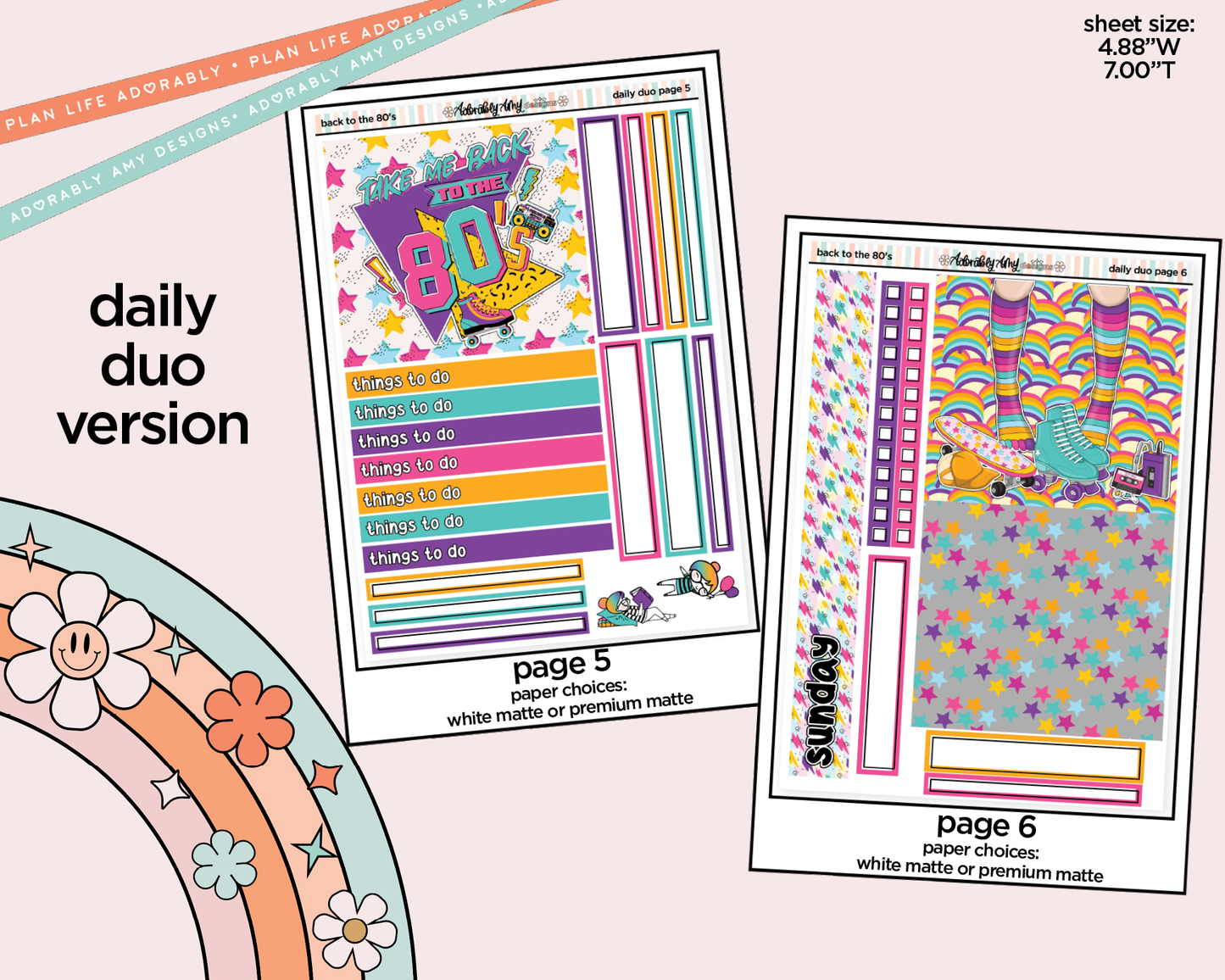 Daily Duo Back to the 80's Weekly Planner Sticker Kit for Daily Duo Planner