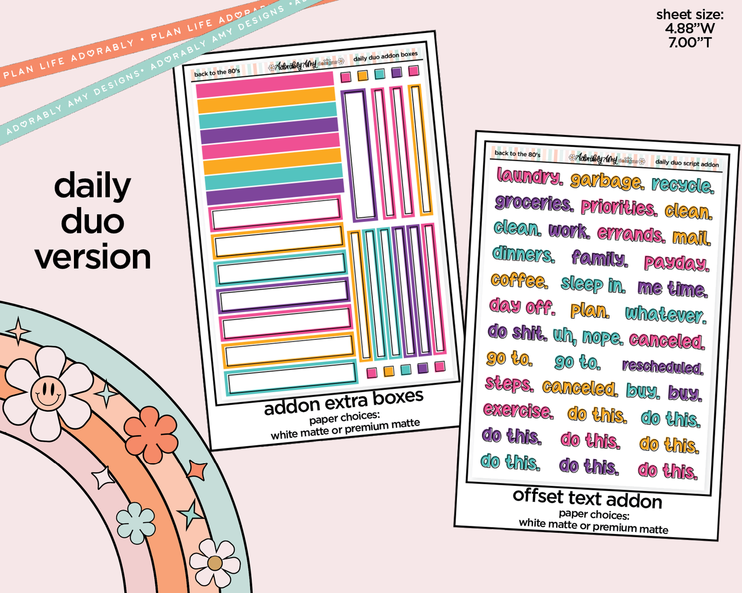 Daily Duo Back to the 80's Weekly Planner Sticker Kit for Daily Duo Planner