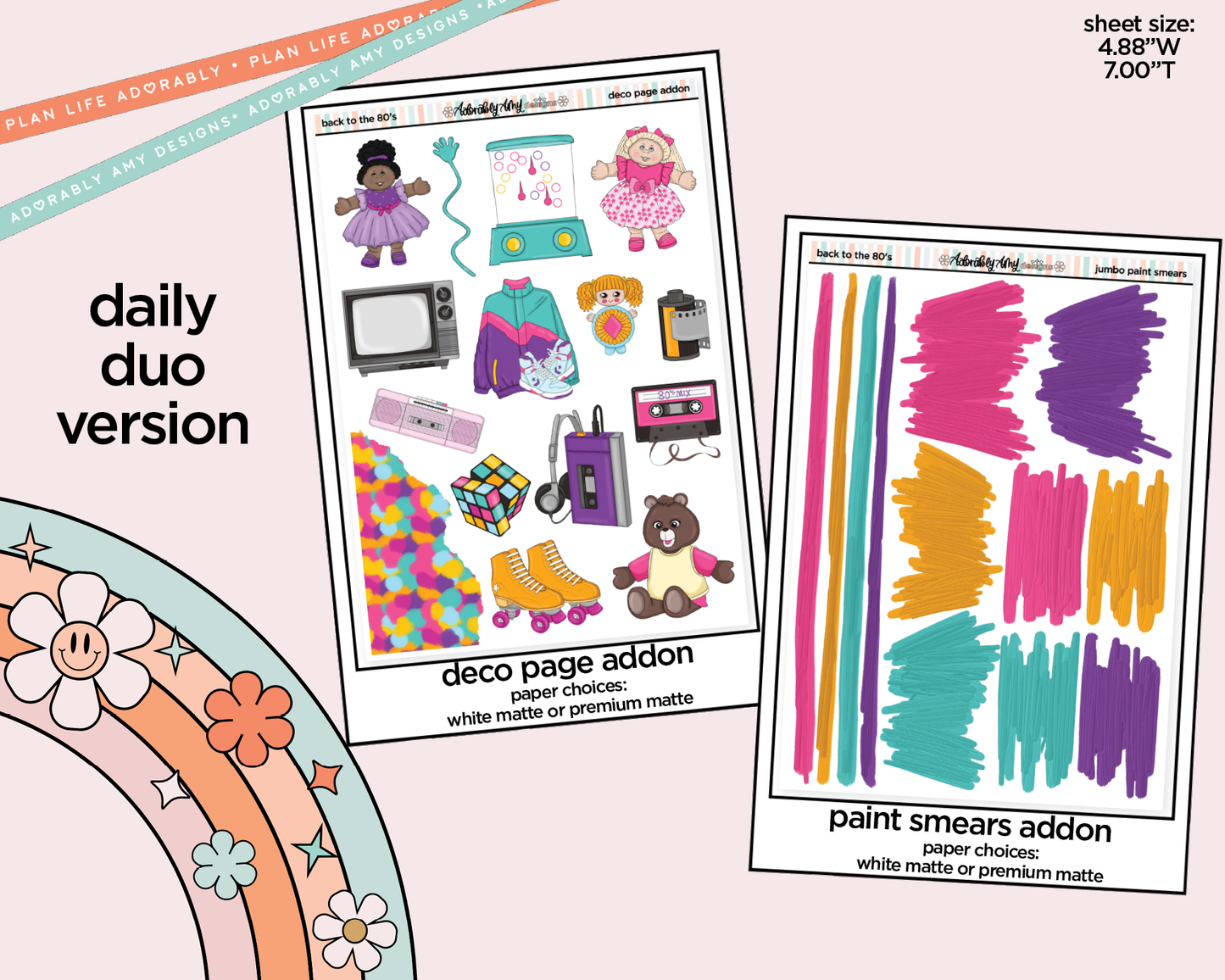 Daily Duo Back to the 80's Weekly Planner Sticker Kit for Daily Duo Planner