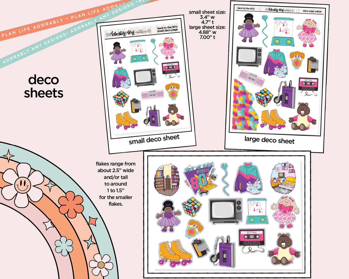 Back to the 80's Weekly Kit Deco Pages - All Sizes
