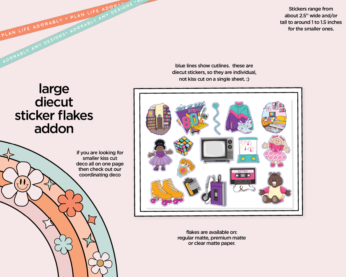 Back to the 80's Weekly Kit Deco Pages - All Sizes