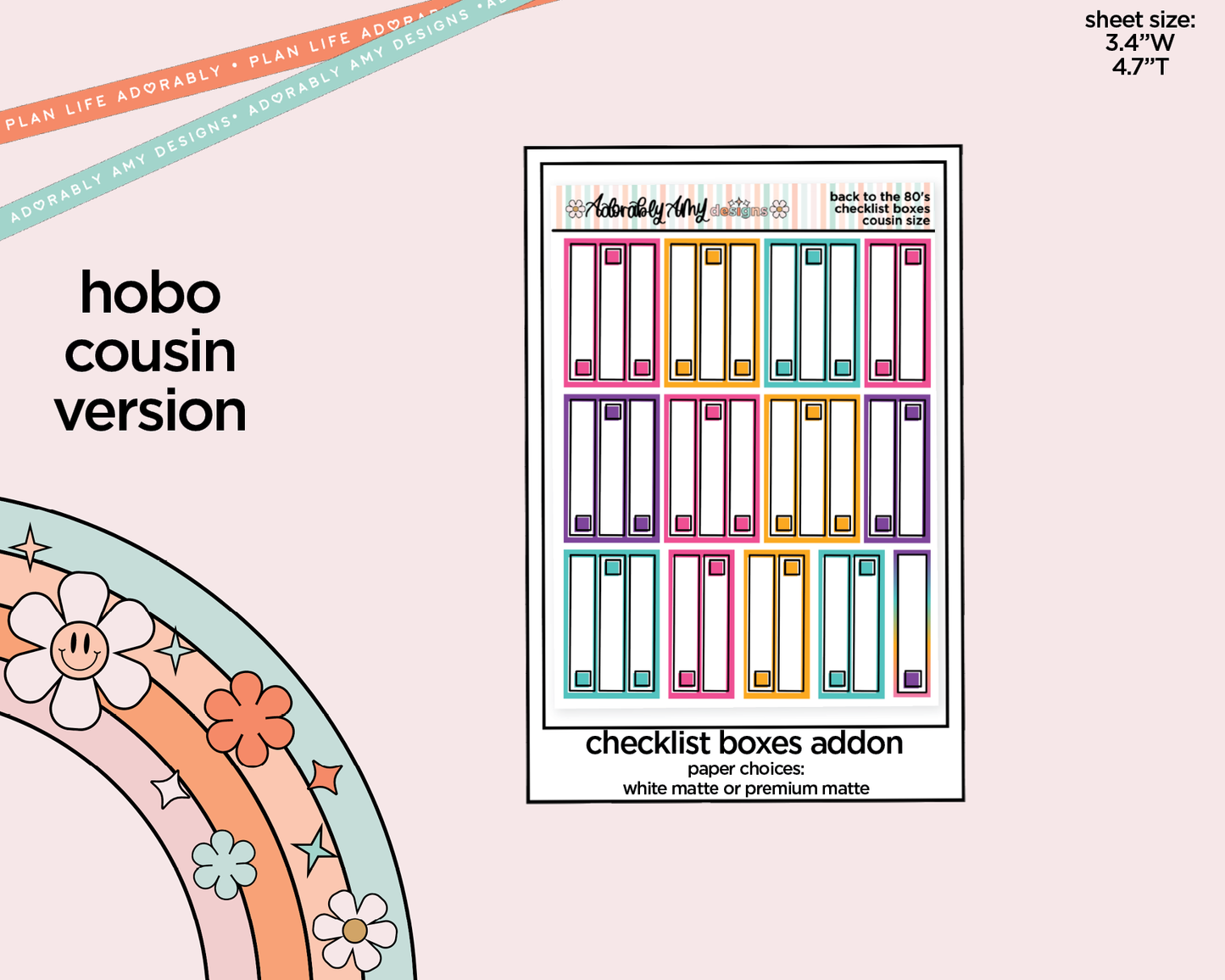 Hobonichi Cousin Weekly Back to the 80's Planner Sticker Kit for Hobo Cousin or Similar Planners
