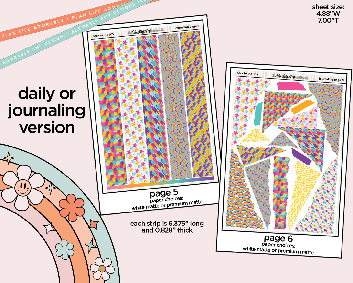 Journaling and Daily Planning Back to the 80's Planner Sticker Kit
