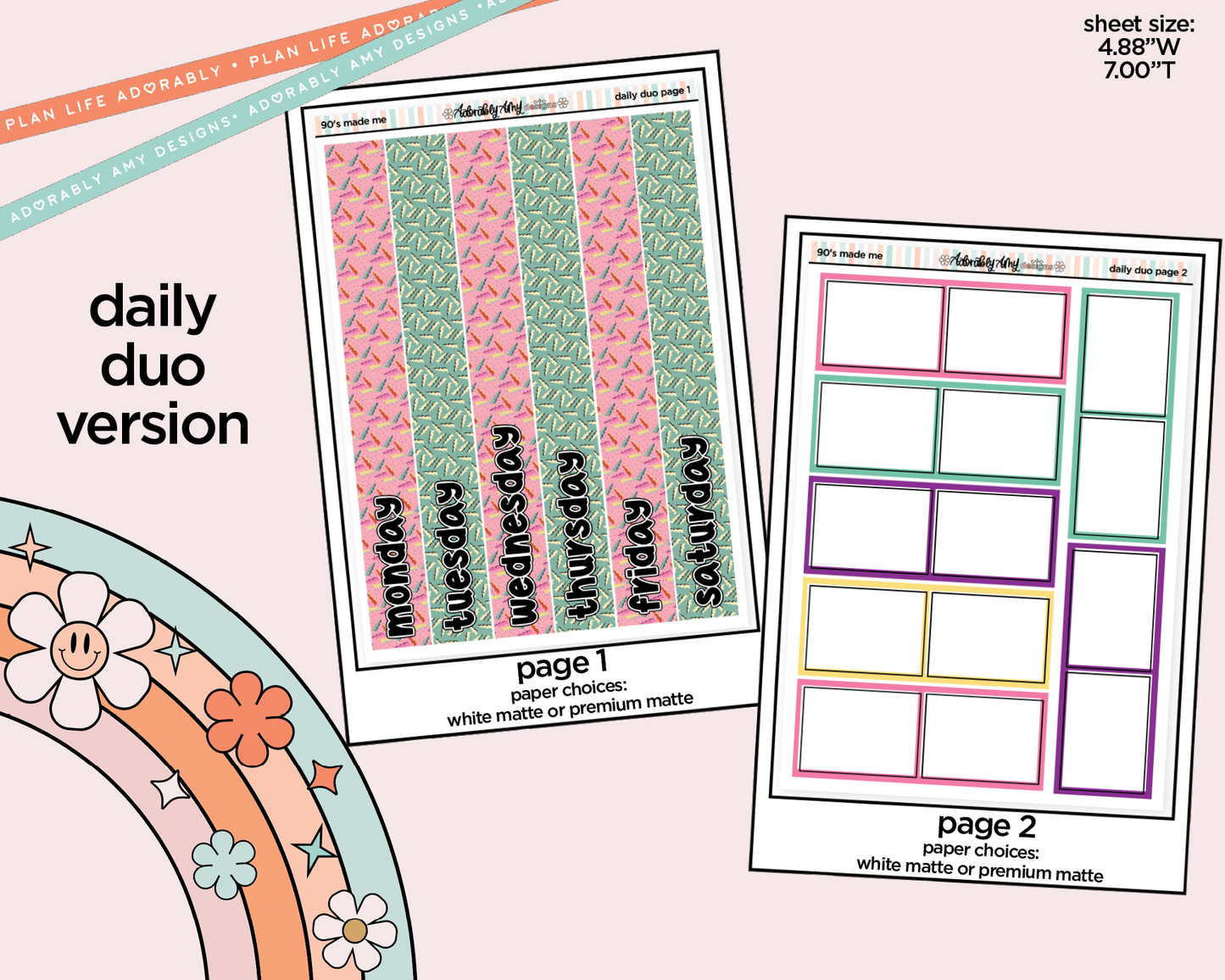 Daily Duo 90's Made Me Weekly Planner Sticker Kit for Daily Duo Planner