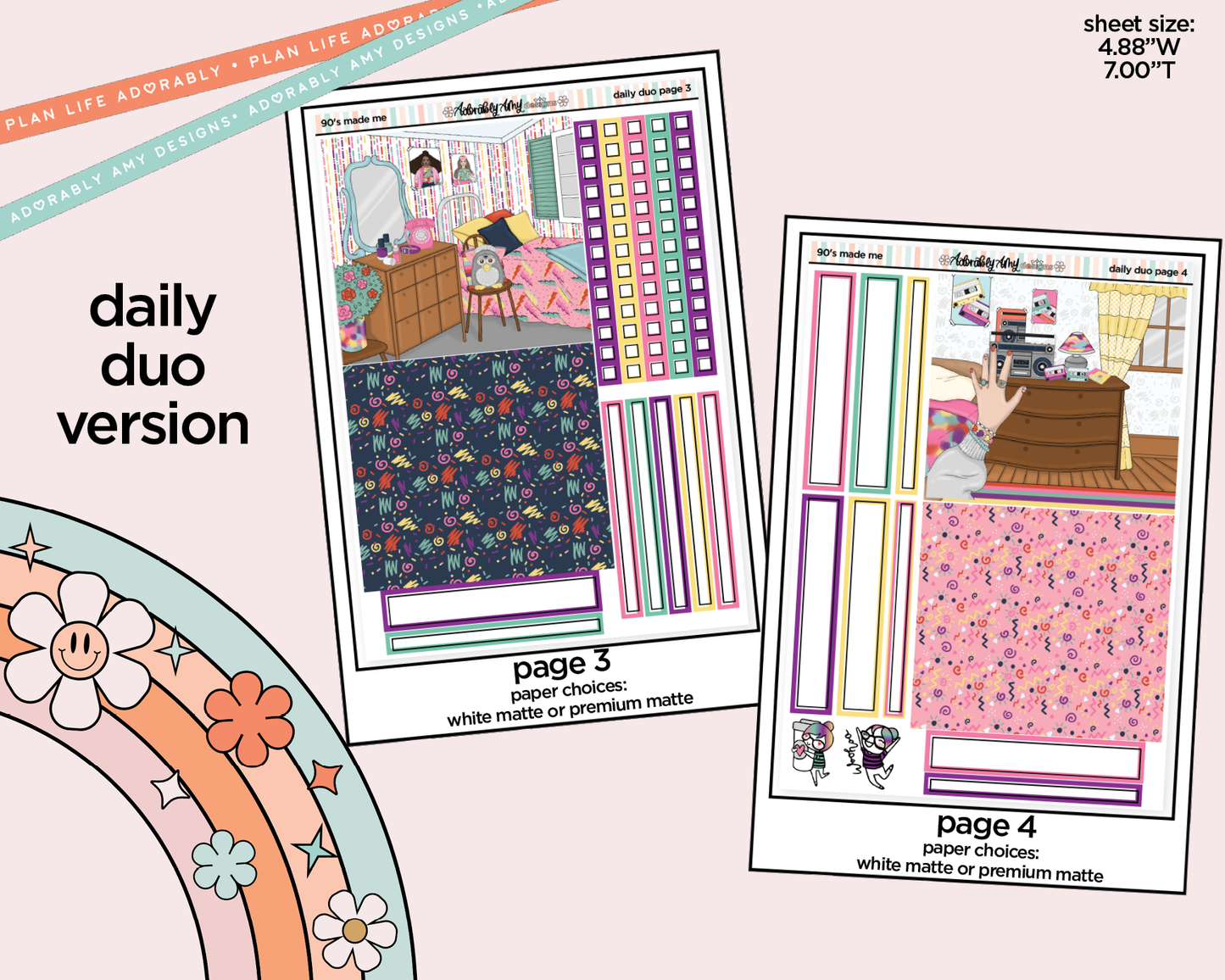 Daily Duo 90's Made Me Weekly Planner Sticker Kit for Daily Duo Planner