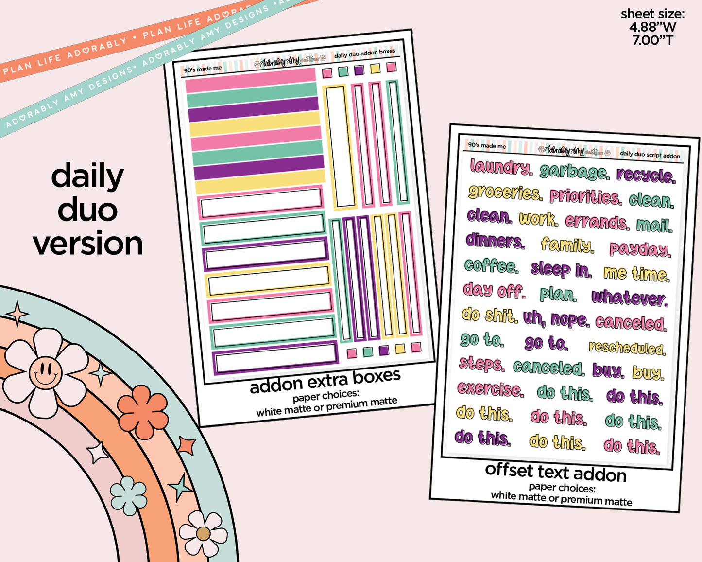 Daily Duo 90's Made Me Weekly Planner Sticker Kit for Daily Duo Planner
