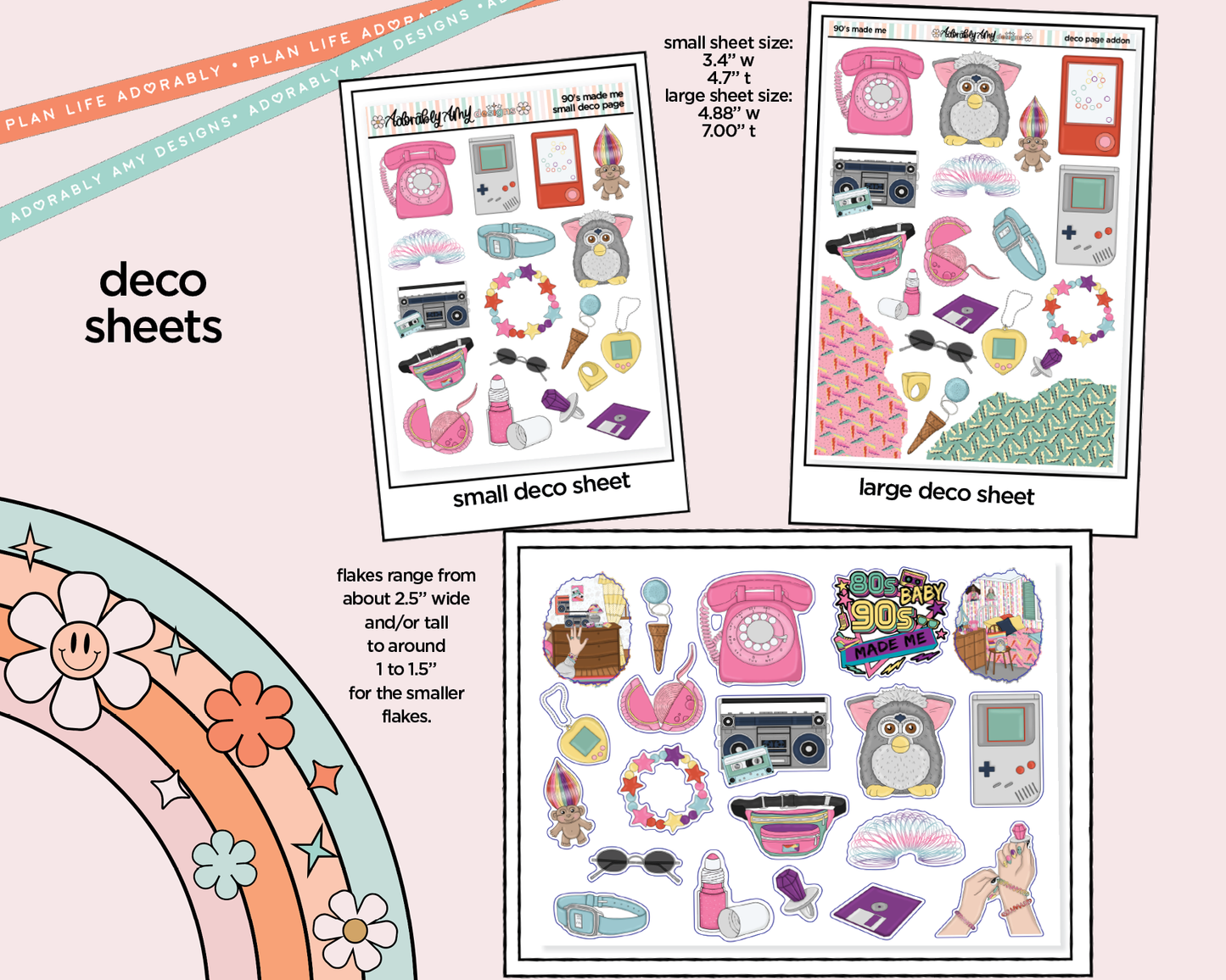 90's Made Me Weekly Kit Deco Pages - All Sizes