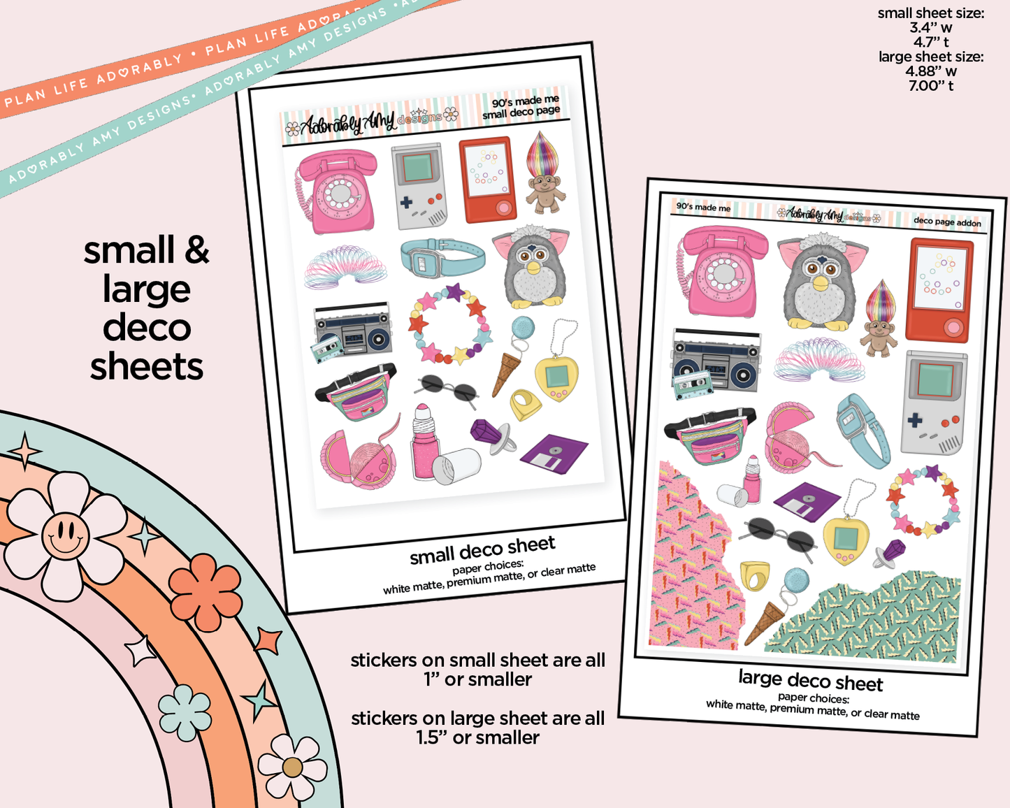90's Made Me Weekly Kit Deco Pages - All Sizes
