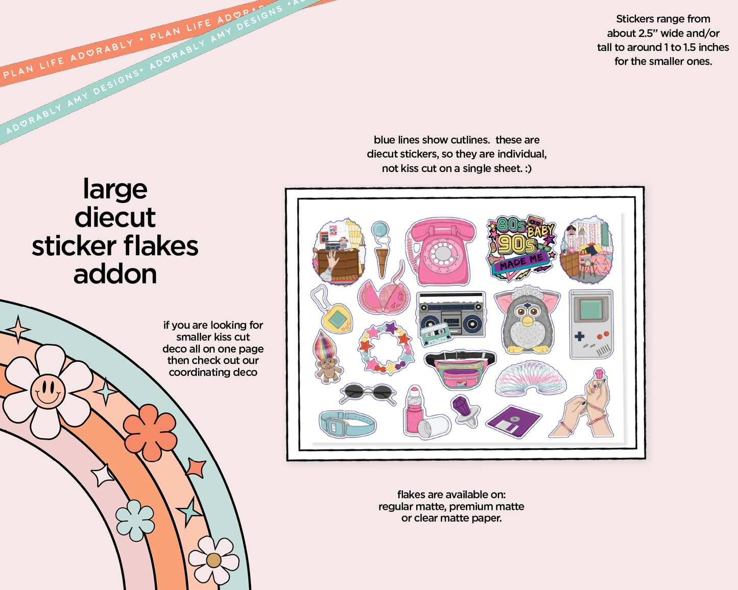 90's Made Me Weekly Kit Deco Pages - All Sizes