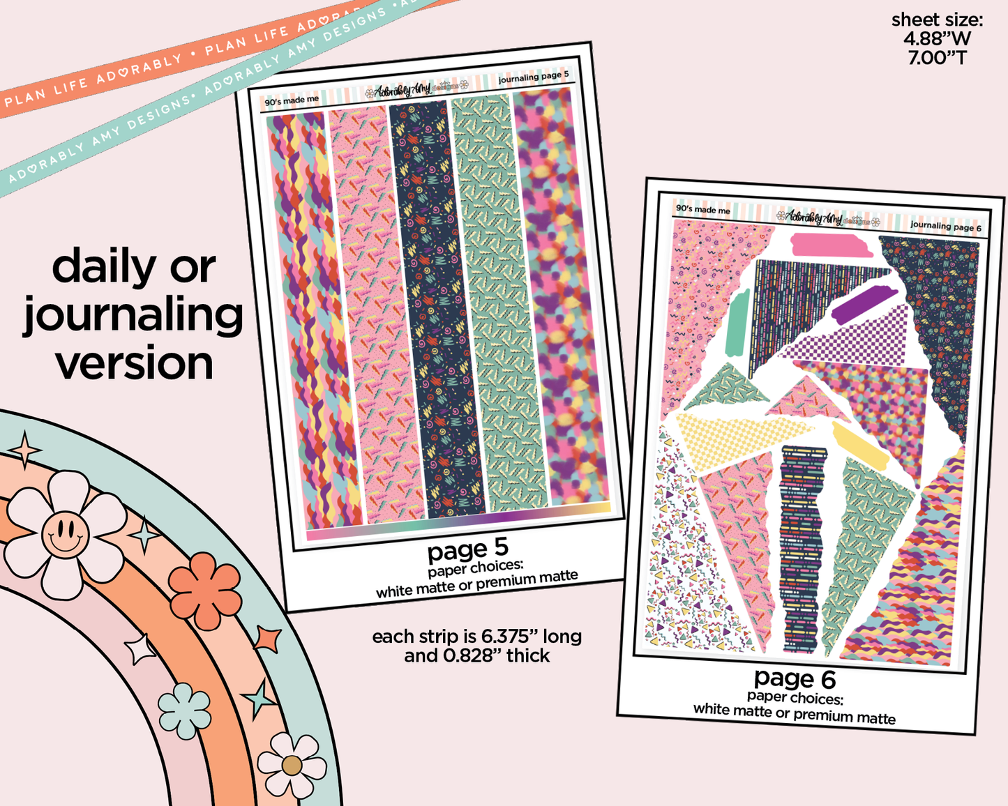 Journaling and Daily Planning 90's Made Me Planner Sticker Kit