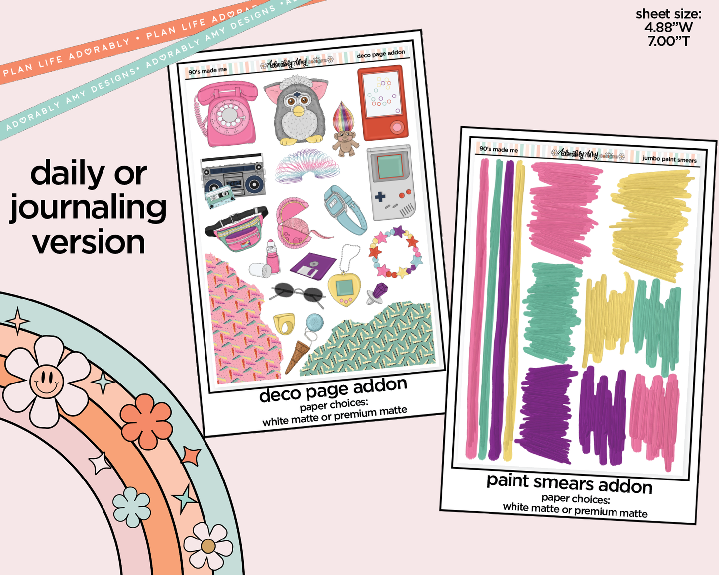 Journaling and Daily Planning 90's Made Me Planner Sticker Kit