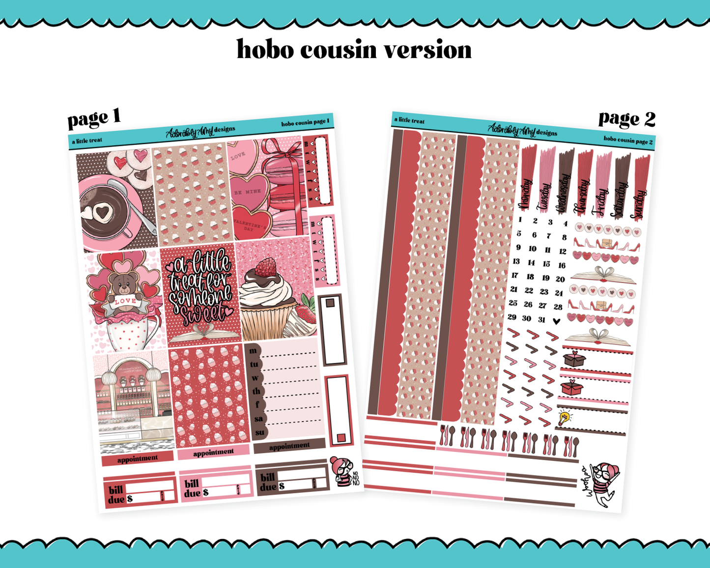 Hobonichi Cousin Weekly A Little Treat Planner Sticker Kit for Hobo Cousin or Similar Planners