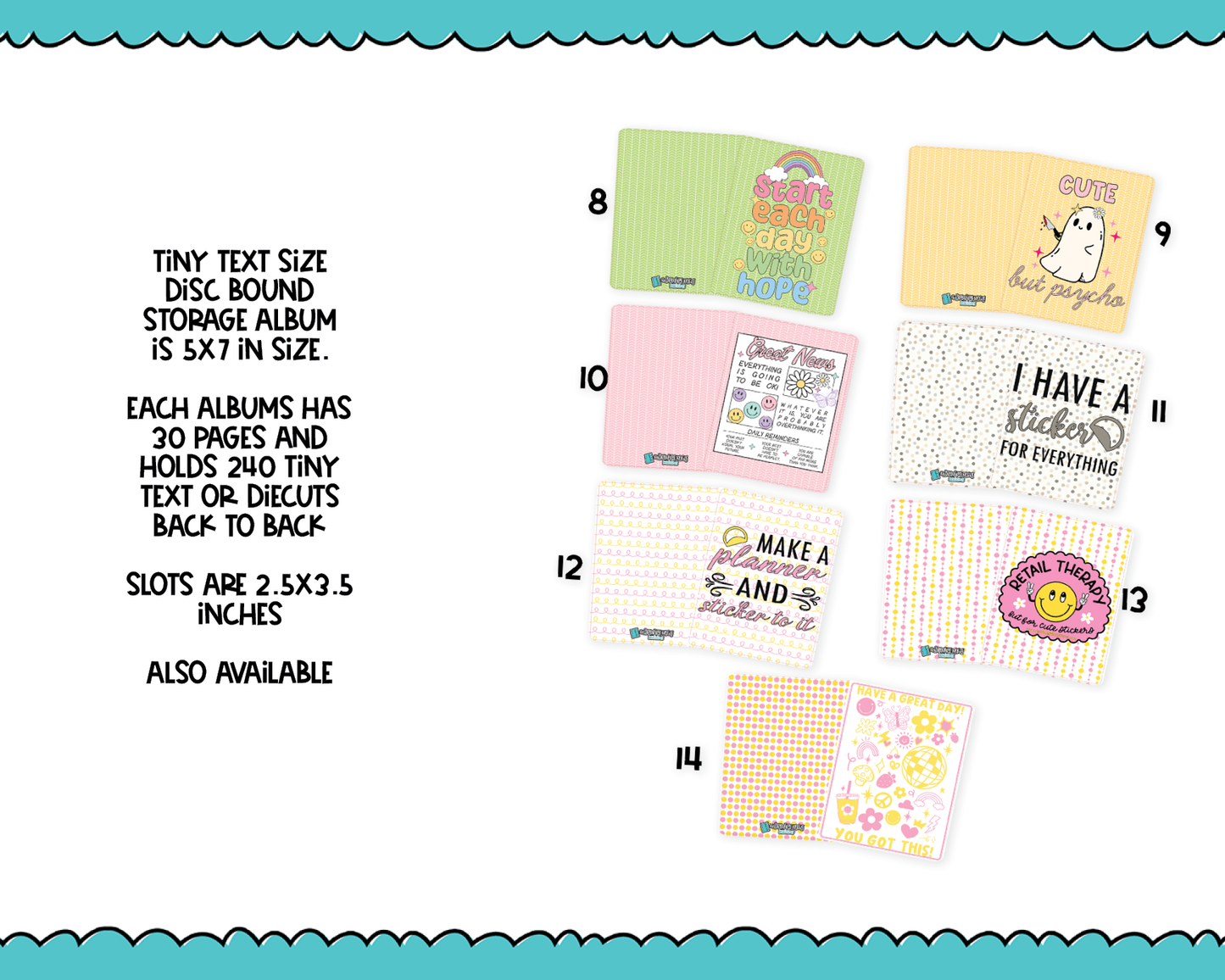 Disc Bound Sticker Storage - 4 Slots - Tiny Text/Diecuts Size