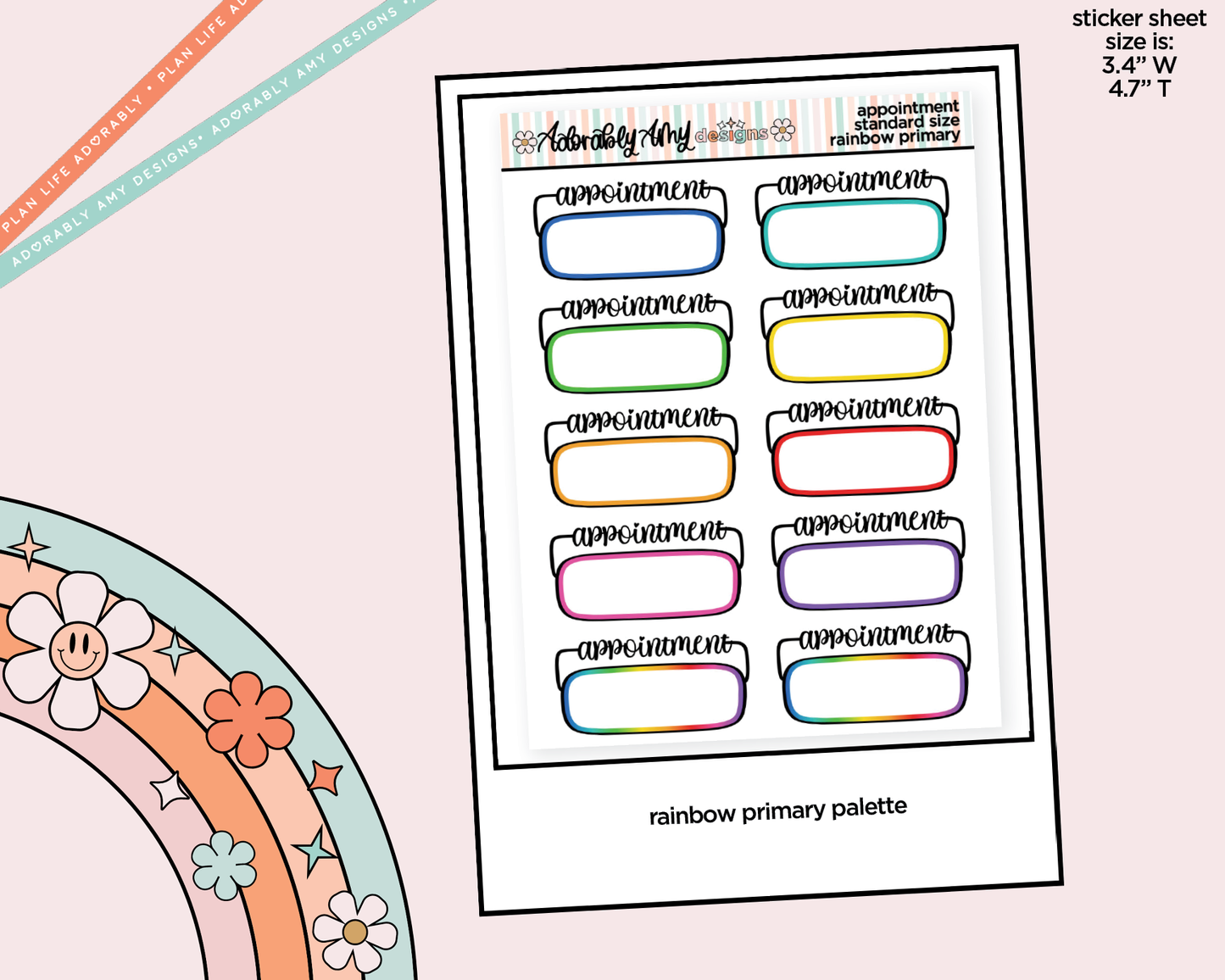 Rainbow Appointment - Two Versions Boxes Standard Size Stickers