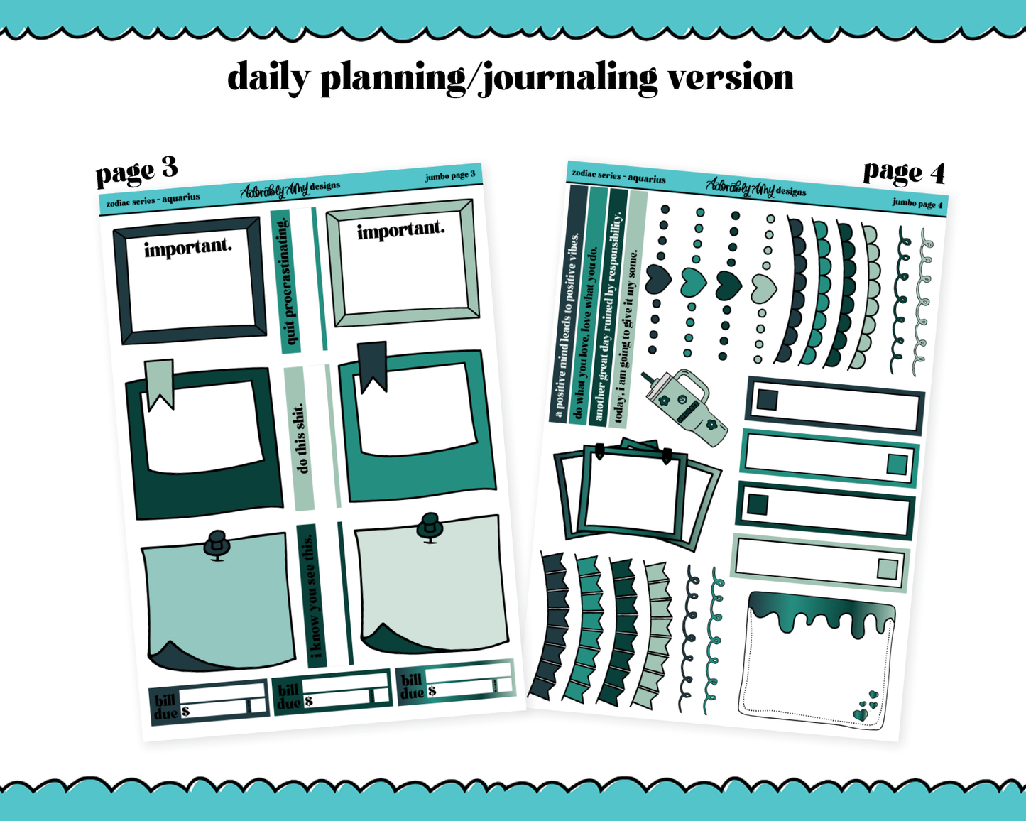 Zodiac Series - Aquarius Daily Planning Jumbo Size Limited Edition Bundle