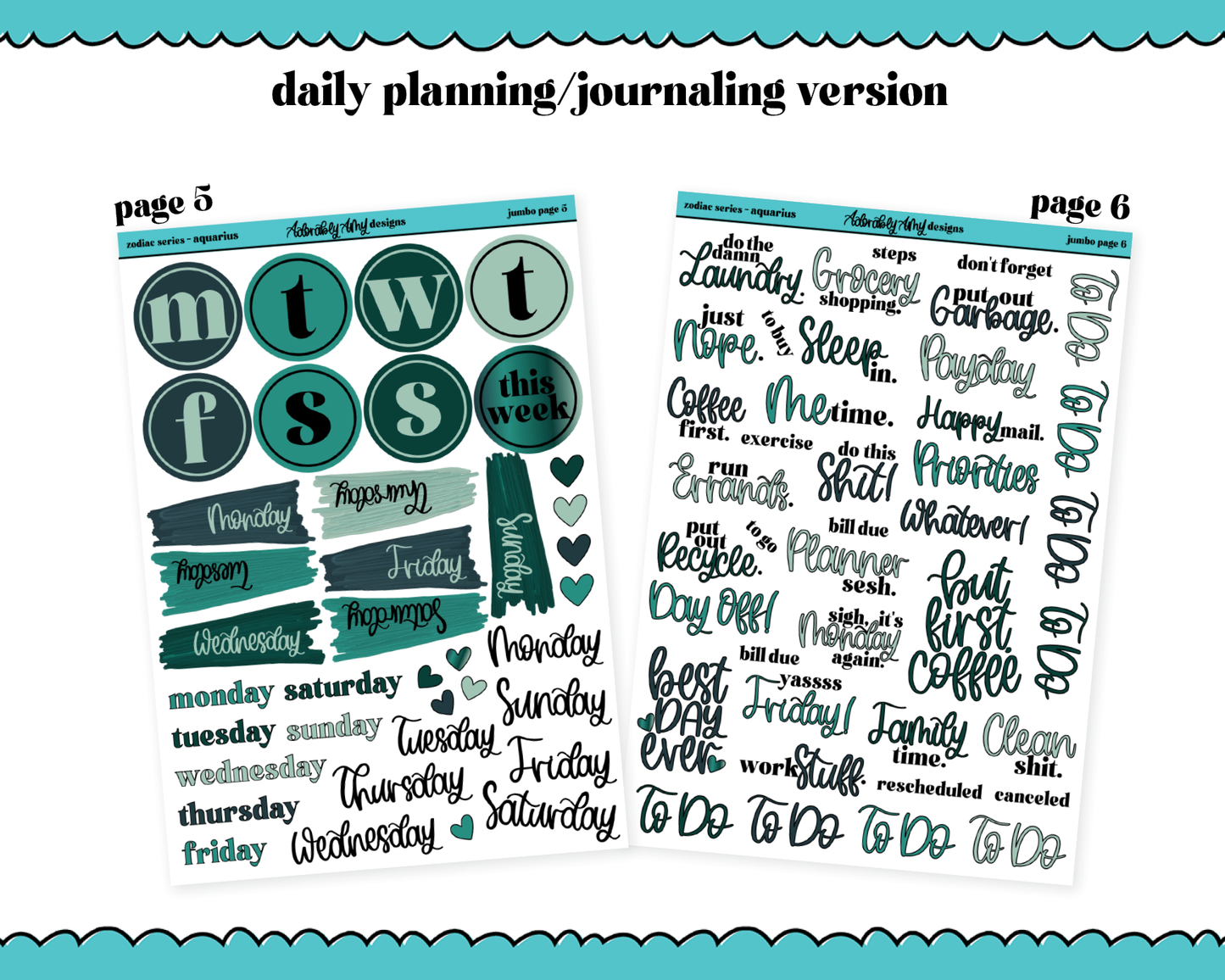 Zodiac Series - Aquarius Daily Planning Jumbo Size Limited Edition Bundle