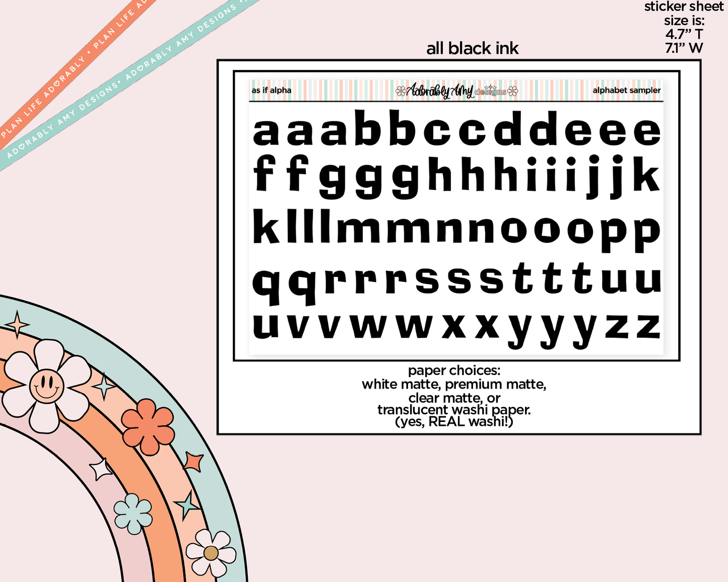 As If Alphabet Stickers Deco Typography Sampler Planner Stickers