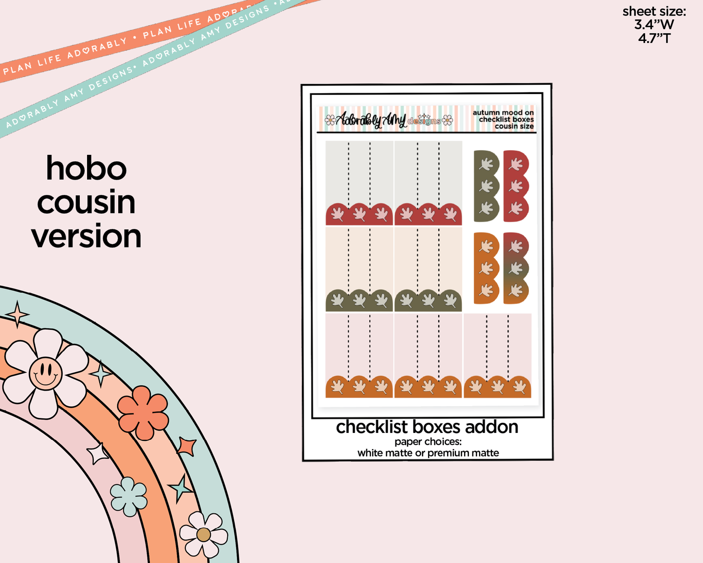 Hobonichi Cousin Weekly Autumn Mode On Planner Sticker Kit for Hobo Cousin or Similar Planners