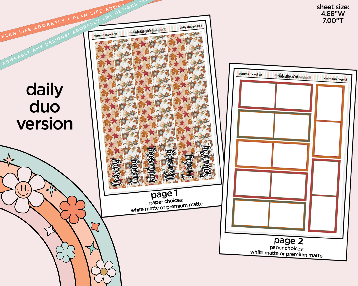 Daily Duo Autumn Mode On Weekly Planner Sticker Kit for Daily Duo Planner