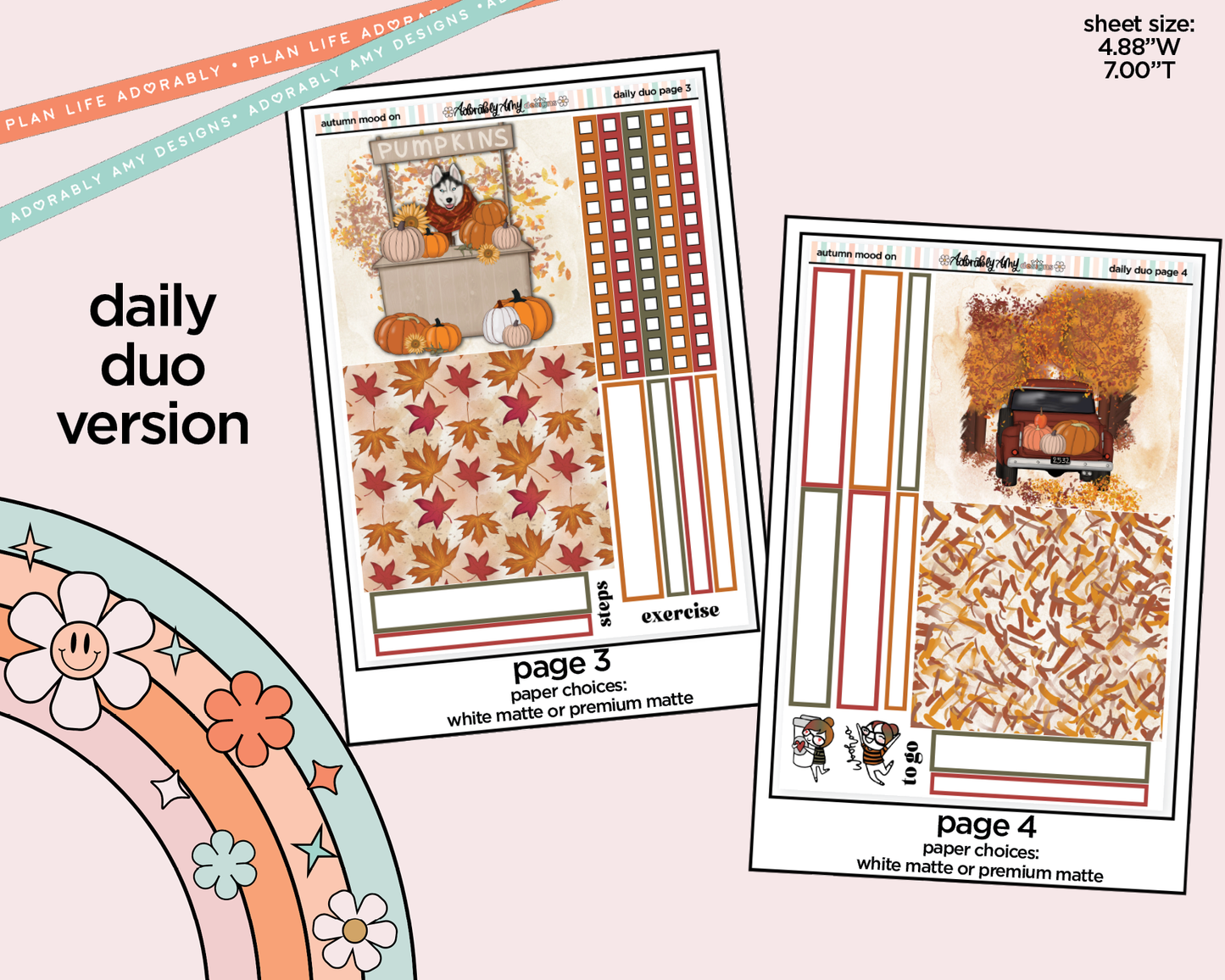 Daily Duo Autumn Mode On Weekly Planner Sticker Kit for Daily Duo Planner