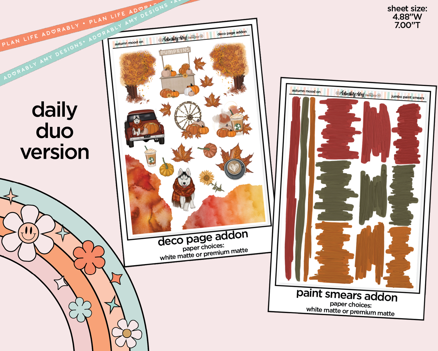 Daily Duo Autumn Mode On Weekly Planner Sticker Kit for Daily Duo Planner