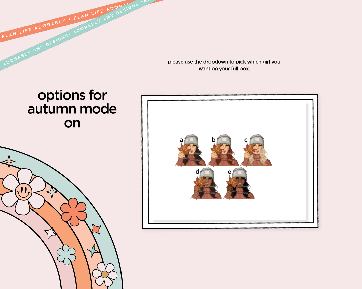 Vertical Autumn Mode On Weekly Sticker Kit for Vertical Standard Size Planners or Insert
