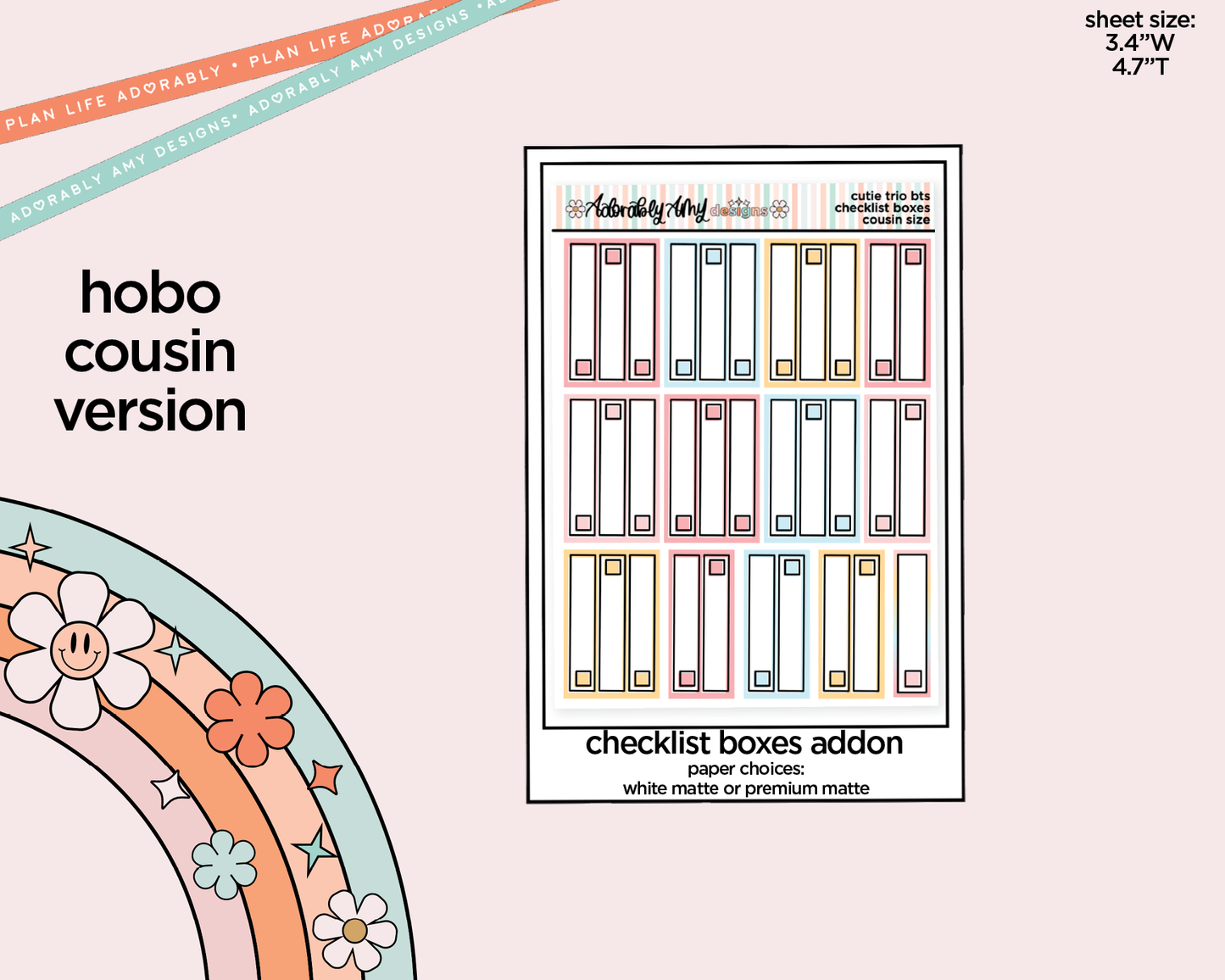 Hobonichi Cousin Weekly The Cutie Trio Back to School Planner Sticker Kit for Hobo Cousin or Similar Planners