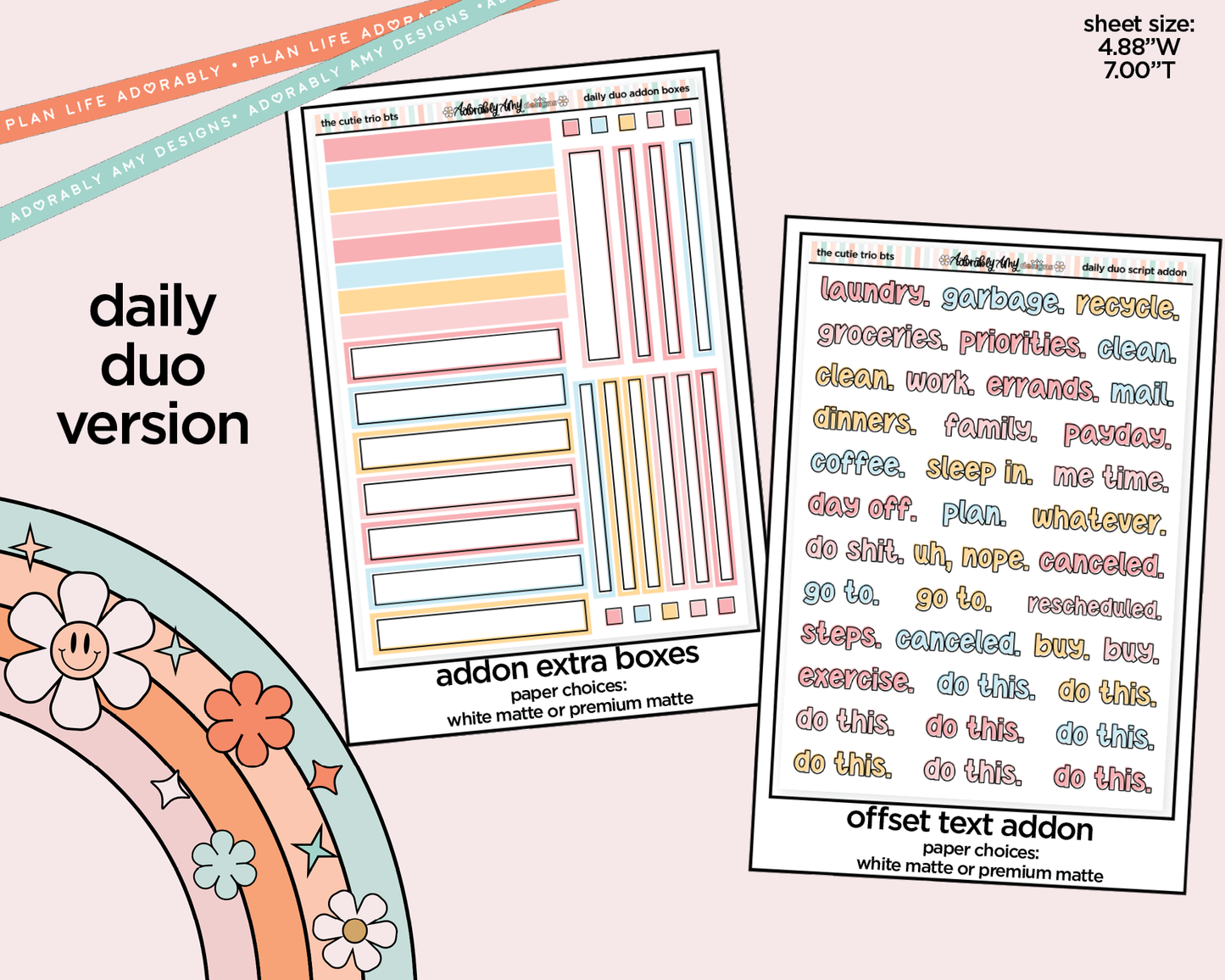 Daily Duo The Cutie Trio Back to School Weekly Planner Sticker Kit for Daily Duo Planner