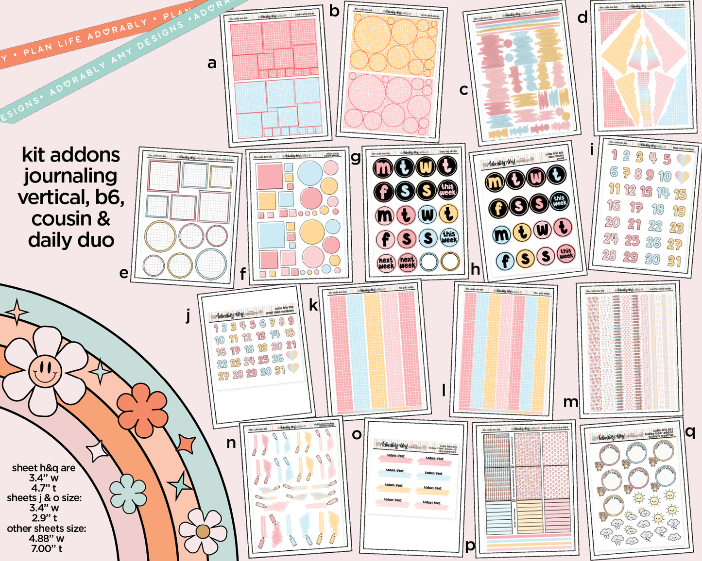 The Cutie Trio Back to School Weekly Kit Addons - All Sizes - Strips, Smears and More!