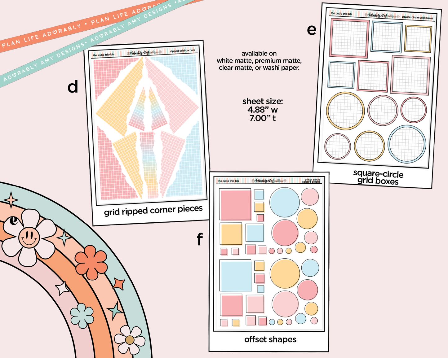 The Cutie Trio Back to School Weekly Kit Addons - All Sizes - Strips, Smears and More!