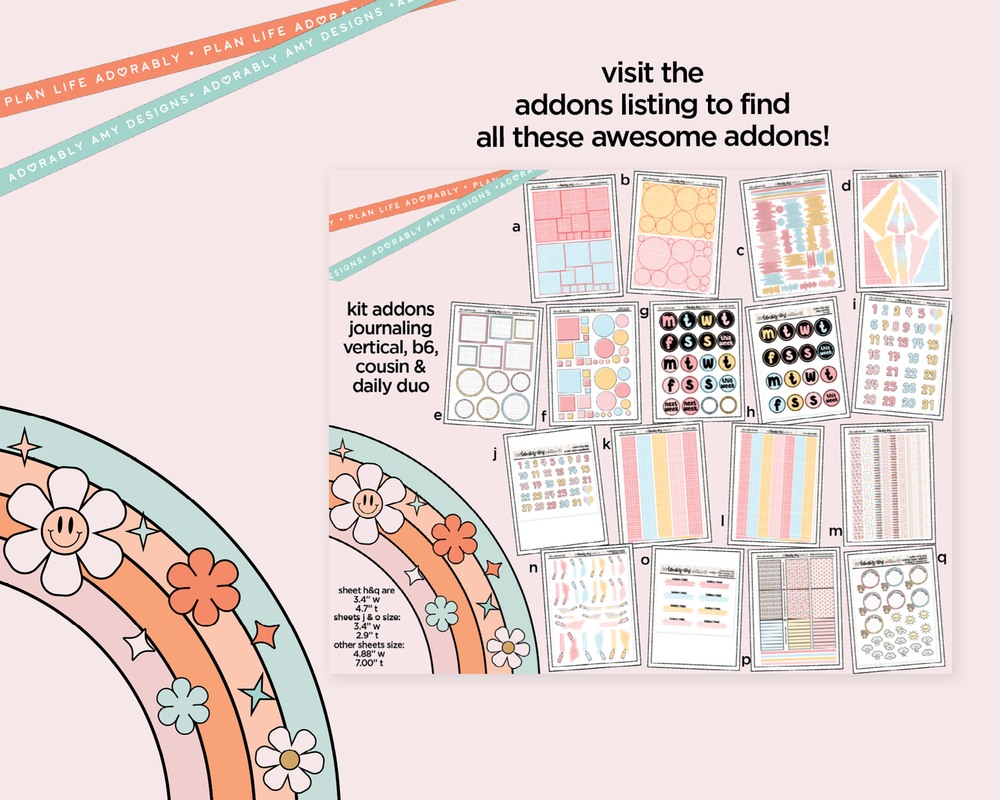 Daily Duo The Cutie Trio Back to School Weekly Planner Sticker Kit for Daily Duo Planner