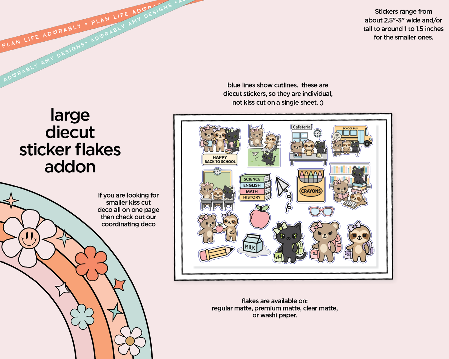 Journaling and Daily Planning The Cutie Trio Back to School Planner Sticker Kit