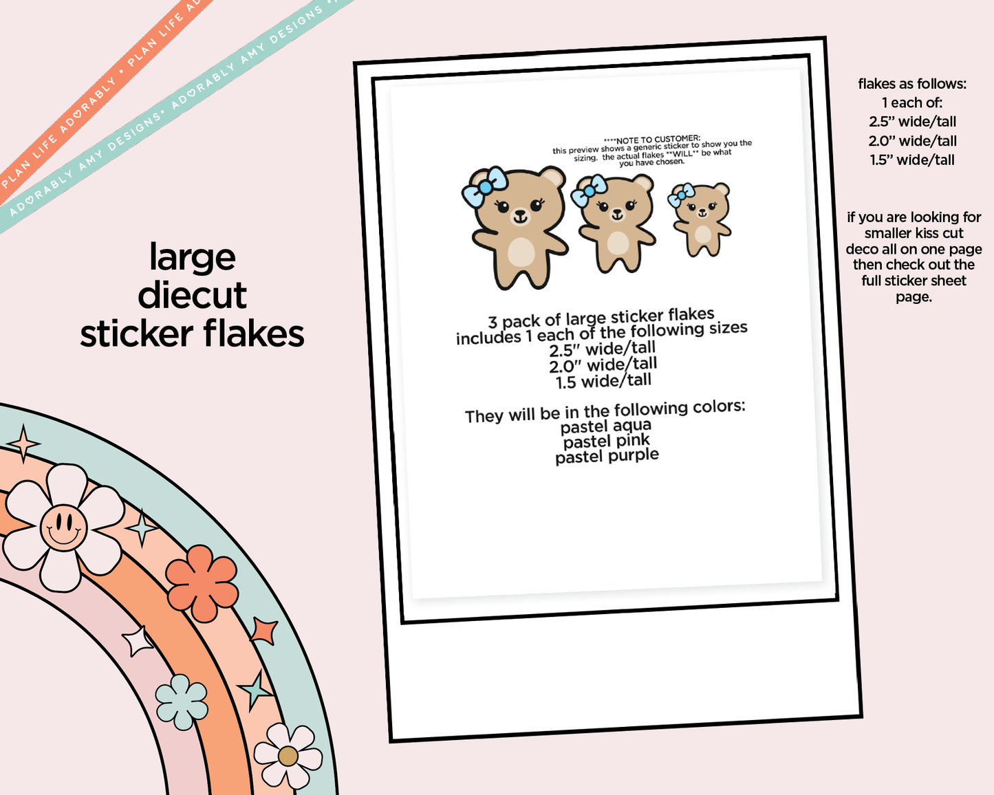 Bailee Bear Apple Picking Decoration Character Planner Stickers
