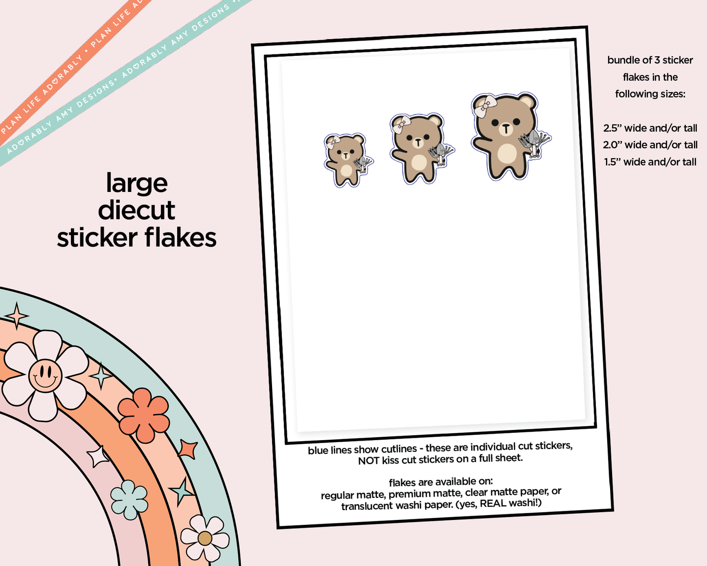 Bailee Bear Gardening Decoration Planner Stickers for any Planner or Insert