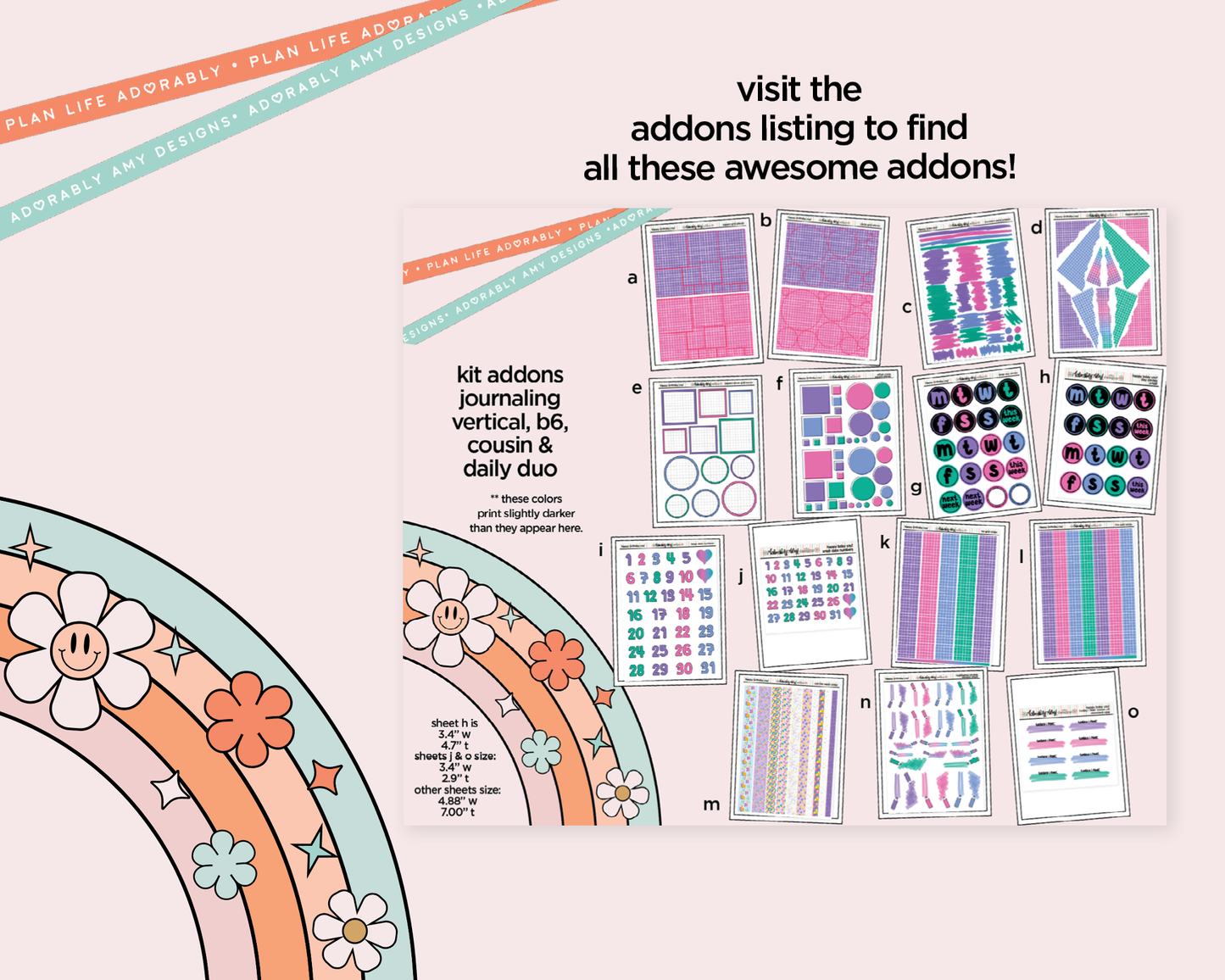 Mini B6 Happy Birthday Yay! Planner Sticker Kit sized for ANY Vertical Insert