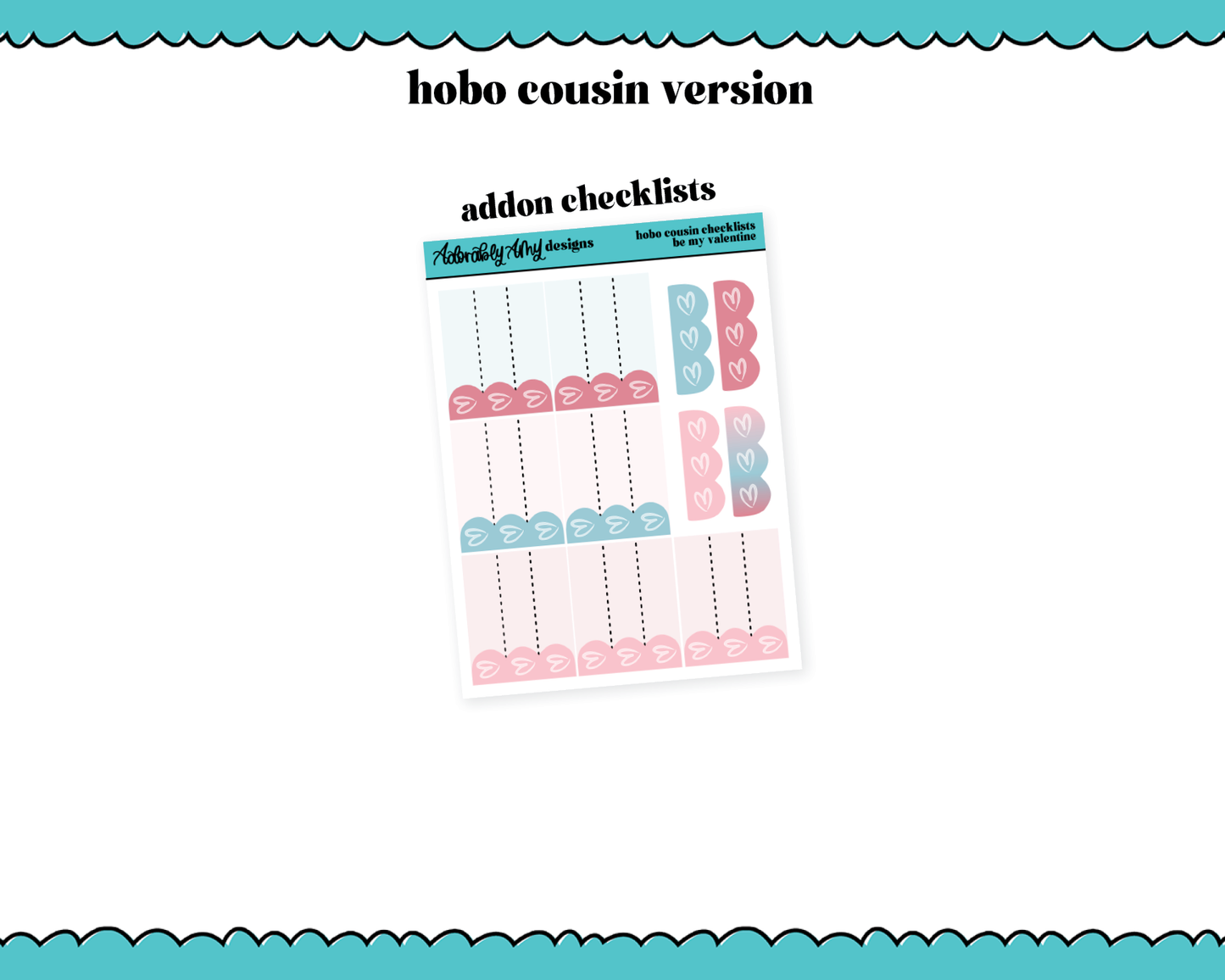 Hobonichi Cousin Weekly Be My Valentine Watercolor Planner Sticker Kit for Hobo Cousin or Similar Planners