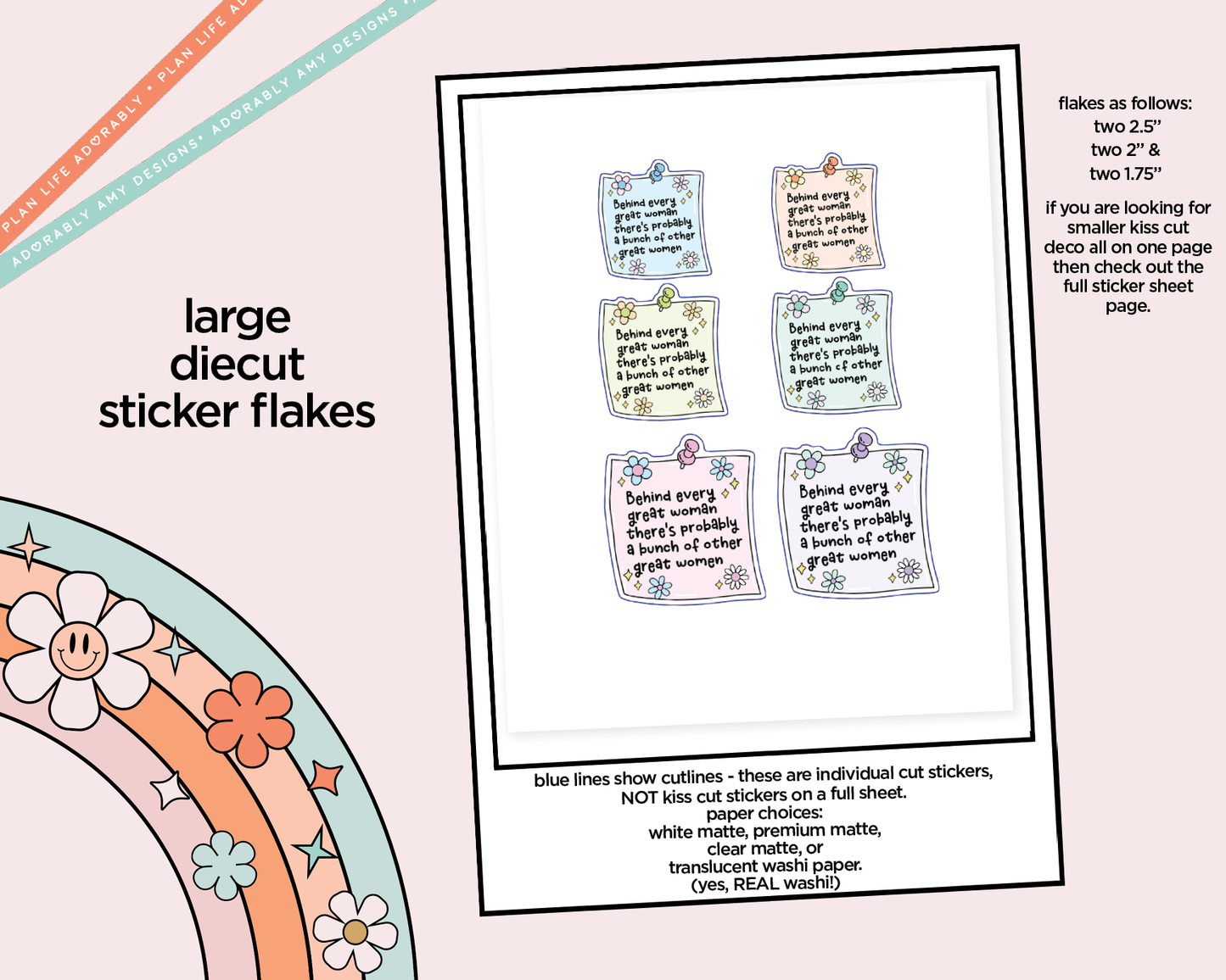 Behind Every Woman... Typography Sampler Planner Stickers