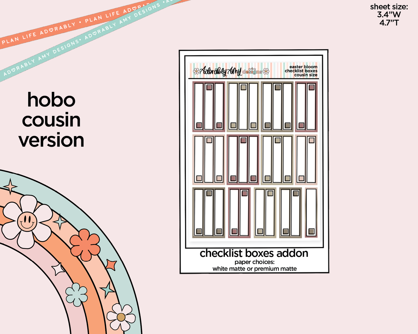 Hobonichi Cousin Weekly Easter Bloom Planner Sticker Kit for Hobo Cousin or Similar Planners