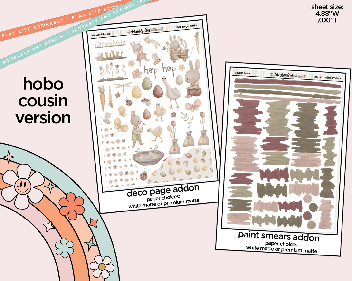 Hobonichi Cousin Weekly Easter Bloom Planner Sticker Kit for Hobo Cousin or Similar Planners