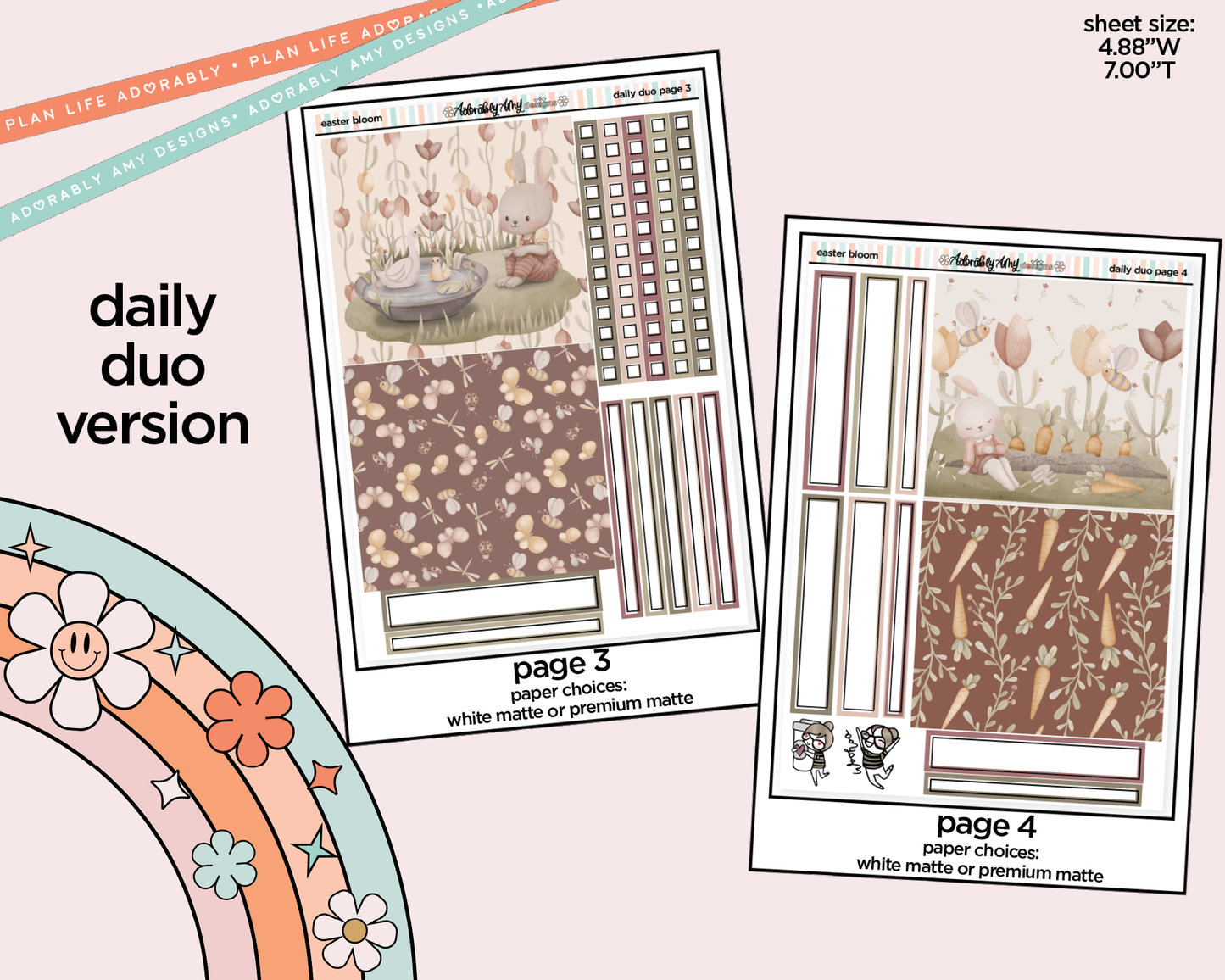 Daily Duo Easter Bloom Weekly Planner Sticker Kit for Daily Duo Planner