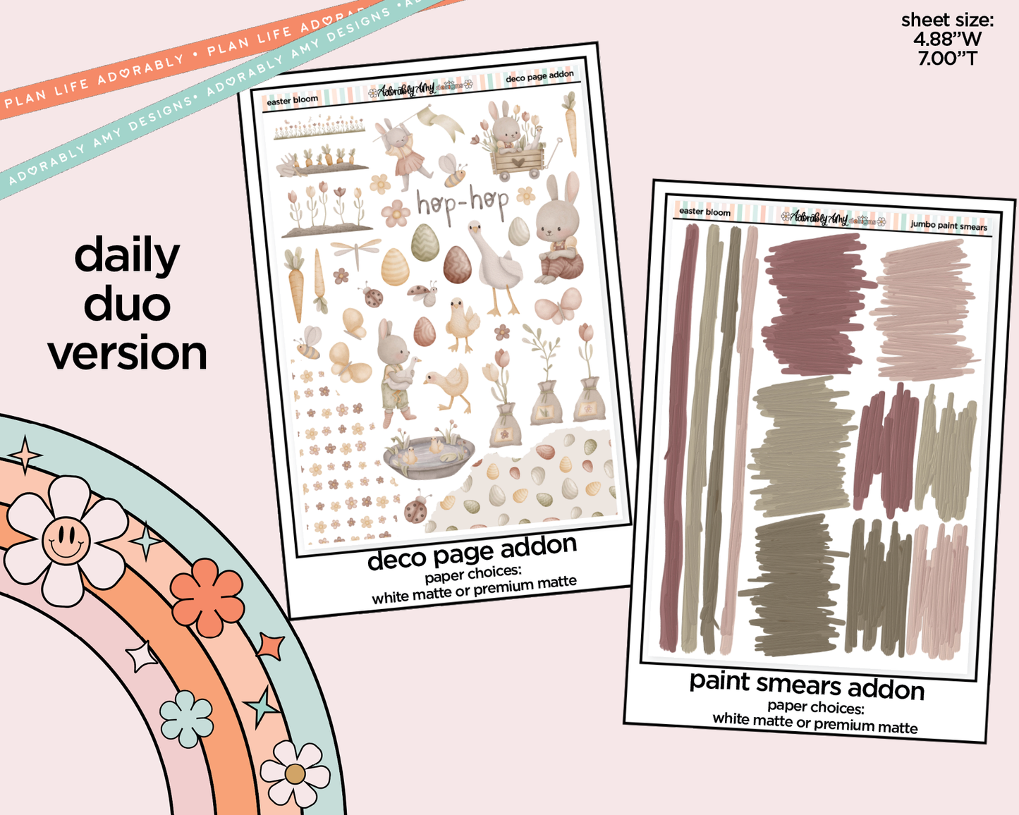 Daily Duo Easter Bloom Weekly Planner Sticker Kit for Daily Duo Planner