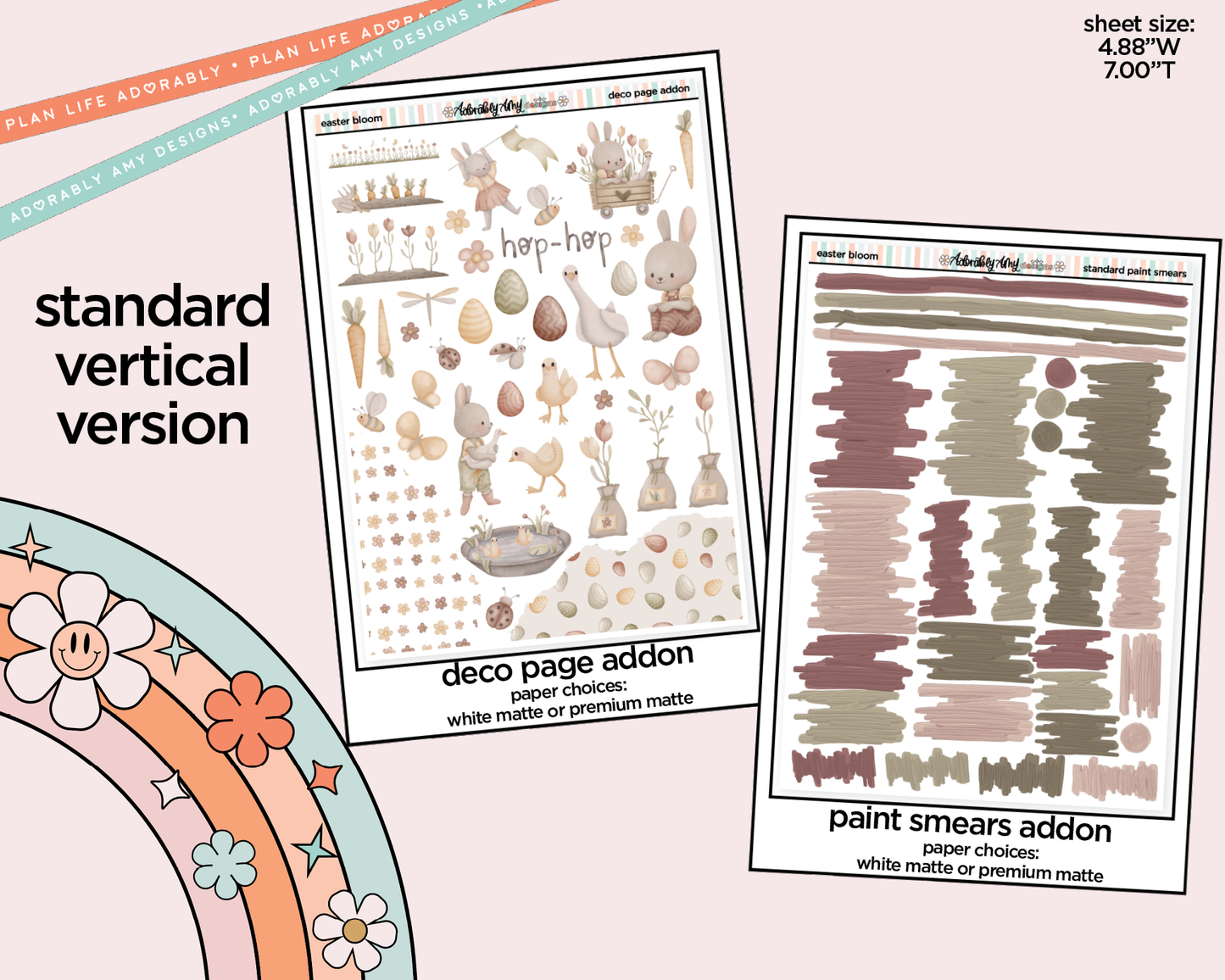 Vertical Easter Bloom Weekly Sticker Kit for Vertical Standard Size Planners or Insert