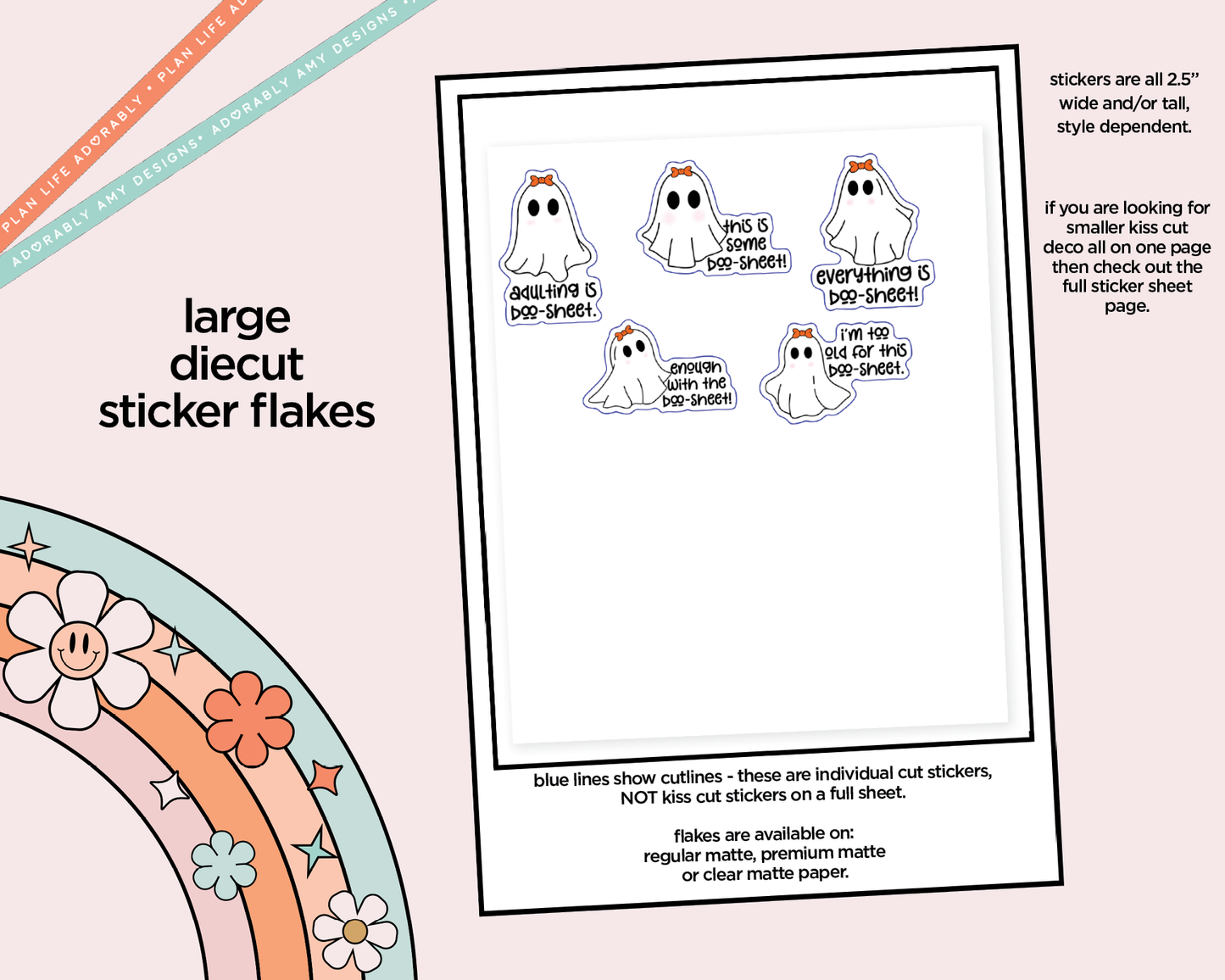 This is Boo Sheet Decorative Planner Stickers for any Planner or Insert