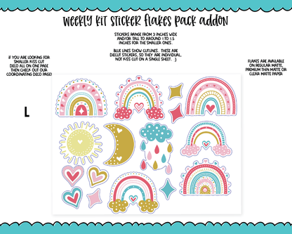 Bright Doodled Rainbows Weekly Kit Addons - All Sizes - Deco, Smears and More!