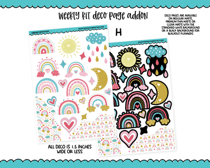 Bright Doodled Rainbows Weekly Kit Addons - All Sizes - Deco, Smears and More!