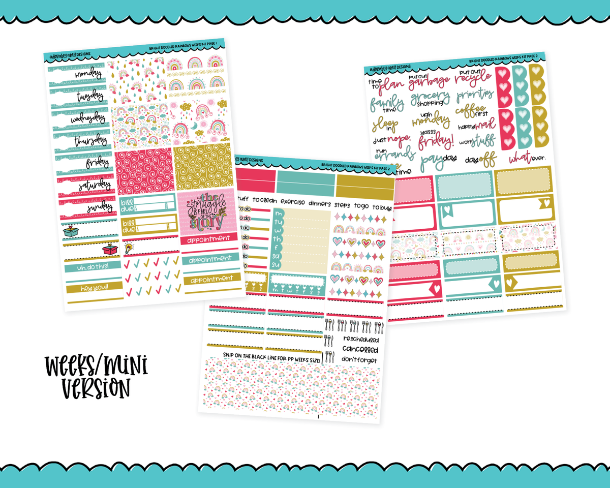 Mini B6 Be My Valentine Watercolor Weekly Planner Sticker Kit sized fo –  Adorably Amy Designs